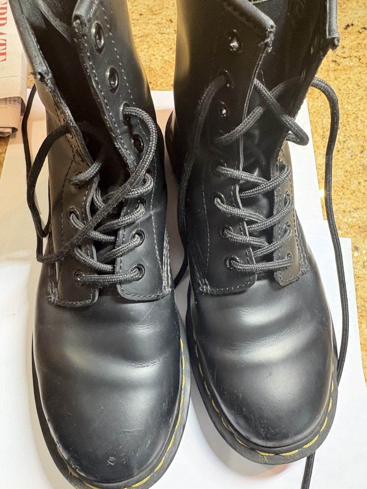 Dr. Martens 1460 Womens Black Smooth Leather Boots Size 8