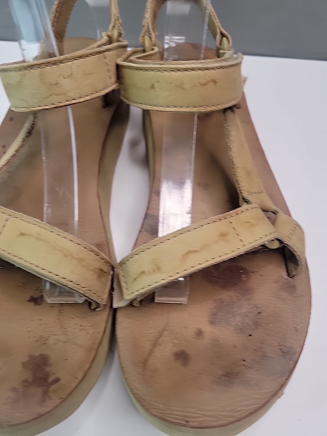 Teva Leather Midform Universal Tan Strappy Sandals Comfort Hiking Womens Size 9