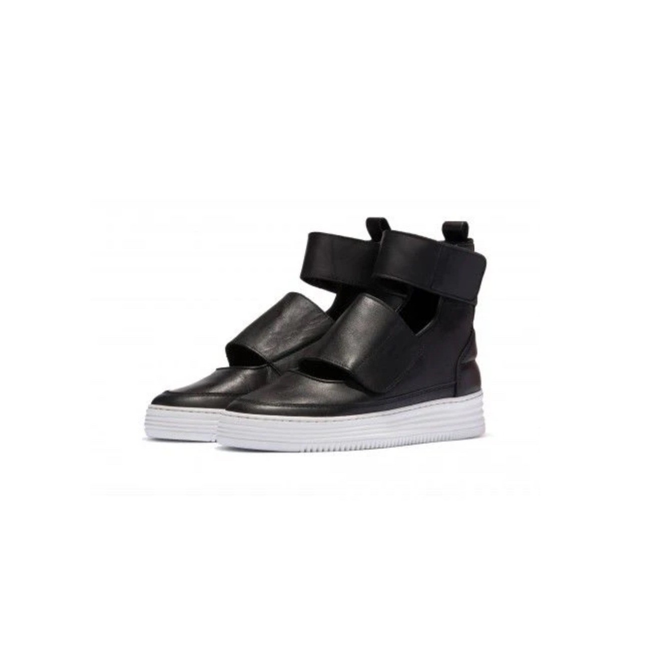 Filling Pieces High Top Cleopatra STRAPPY black leather sneaker size 36/US 6
