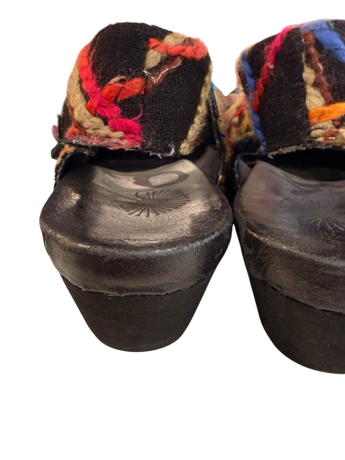 OTBT Clogs Mary Jane Size 10M Comfort Shoes Colored Yarn Hidden Wedge Wool