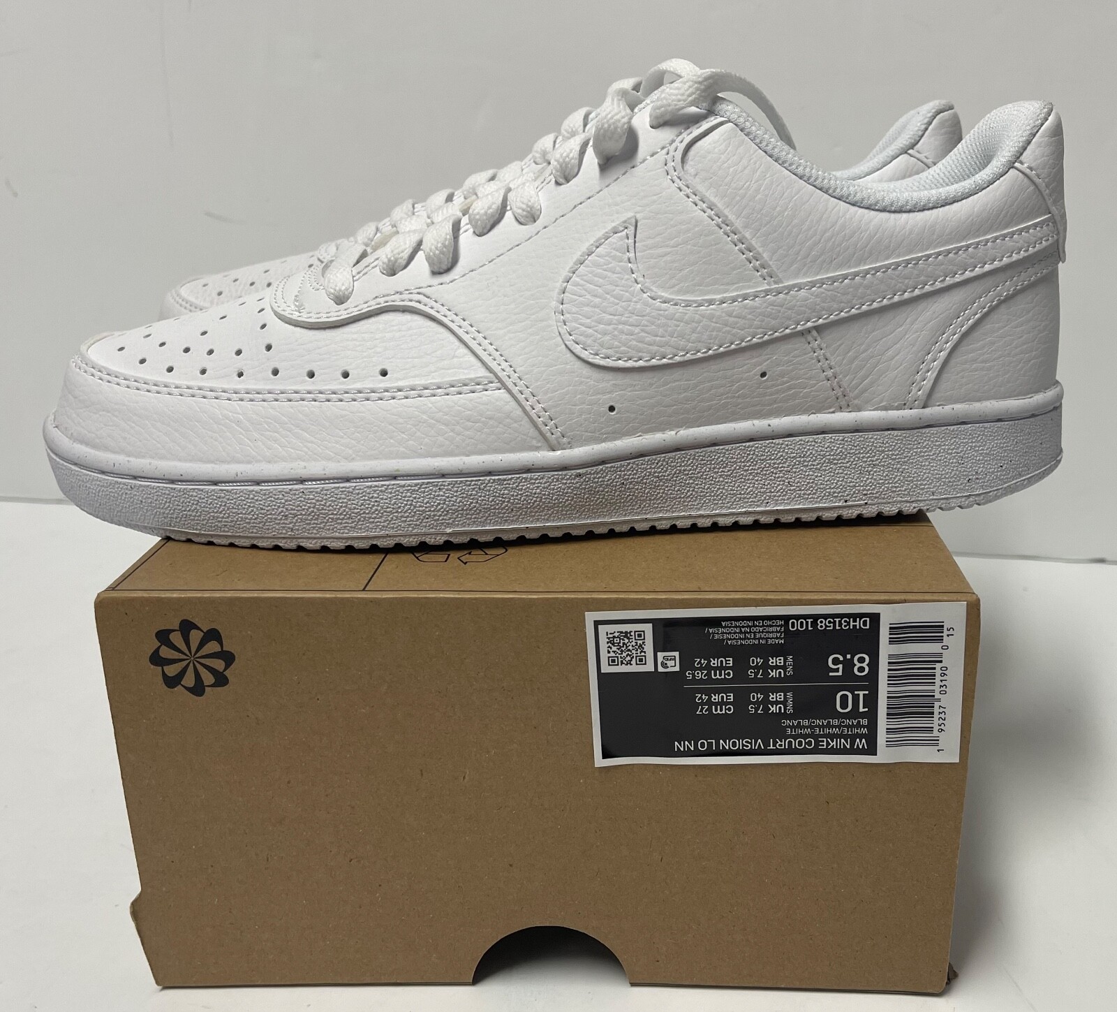 NIKE WOMEN COURT VISION LOW NN DH 3158 100 WHITE SIZE 10