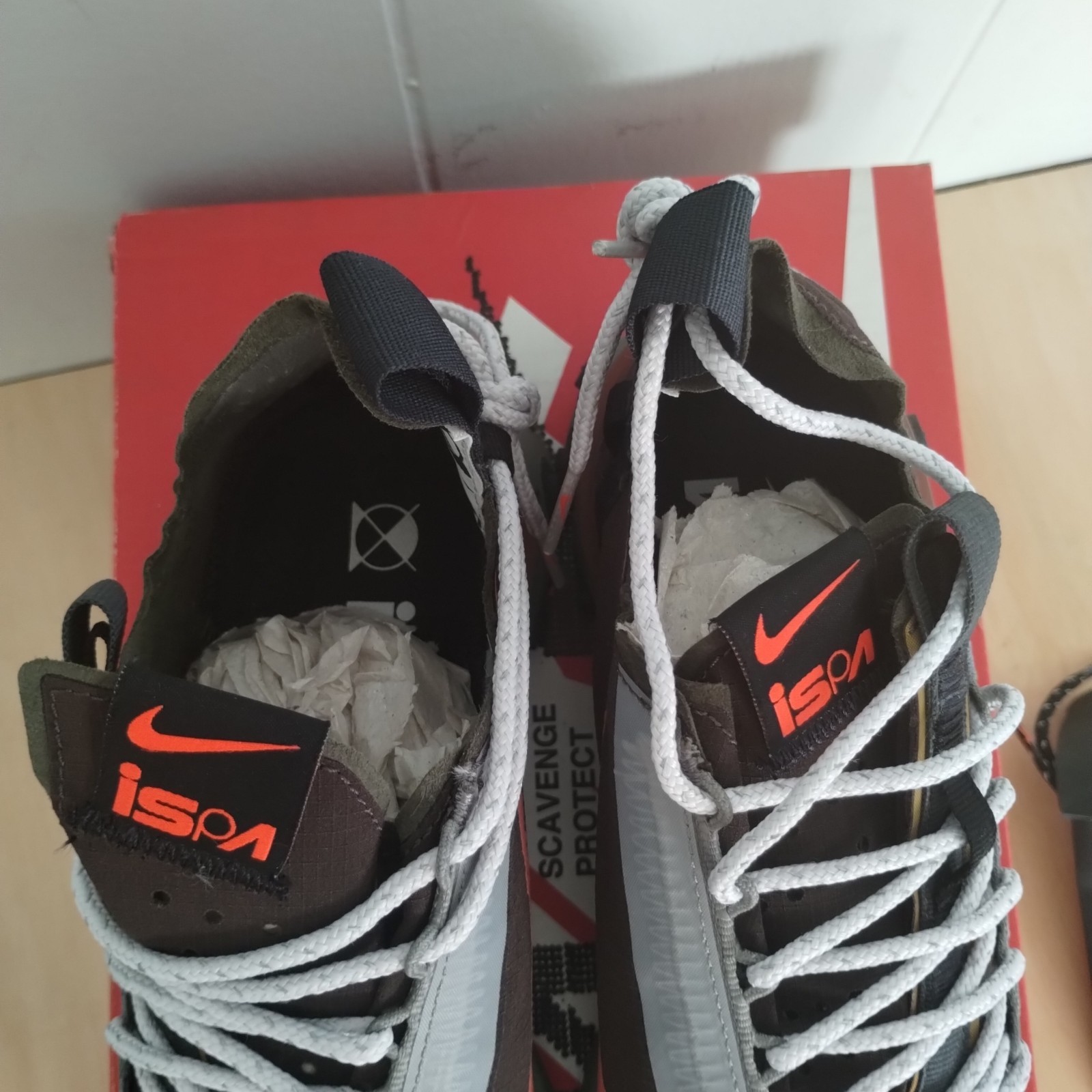 Womens Size 6.5 Nike React Vision WR ISPA BROWN GRAY Trail Running Sneakers $160
