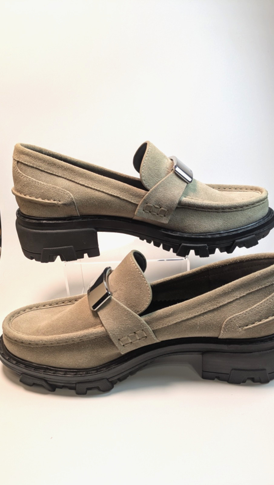 Rag & Bone Shiloh 2.0 Tan Suede Chunky Lug Sole Loafers Women’s- Size 37.5 NEW