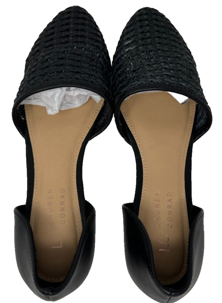 LC Lauren Conrad Women’s Calcite Slip On Woven Dress Flats Black Size:10 170E
