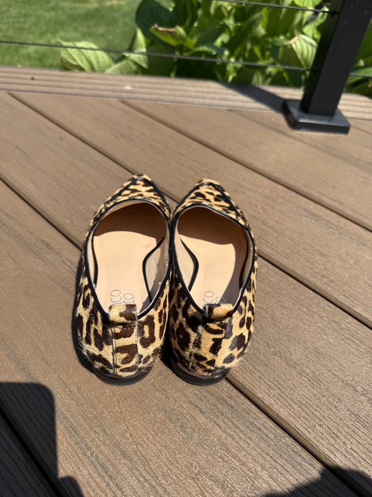 Franco Sarto Leopard Calf Hair Loafer Flats Slip On Pointed Toe 6.5M