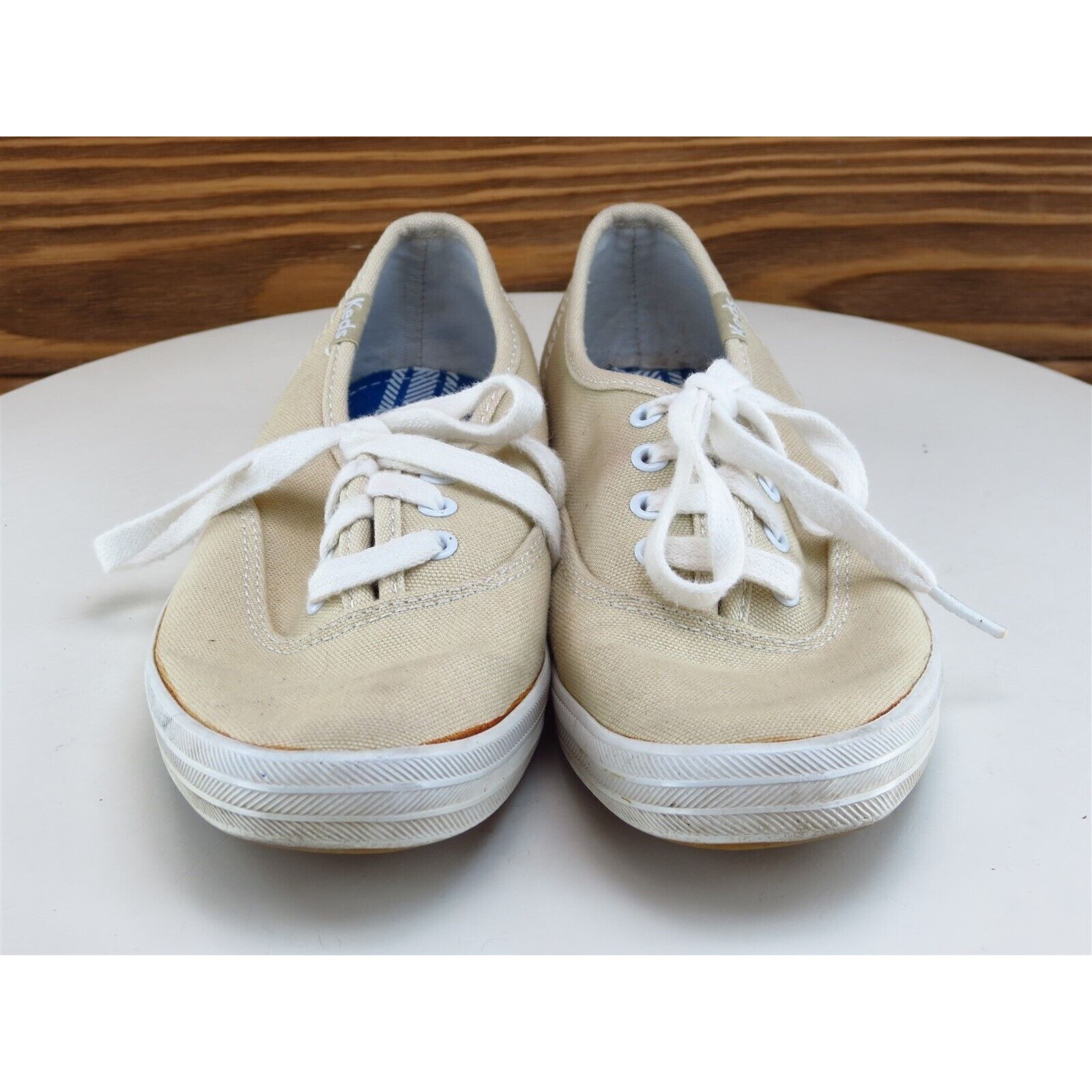 Keds Size 4.5 Sneaker Beige Fabric Medium (B, M) Lace Up Women