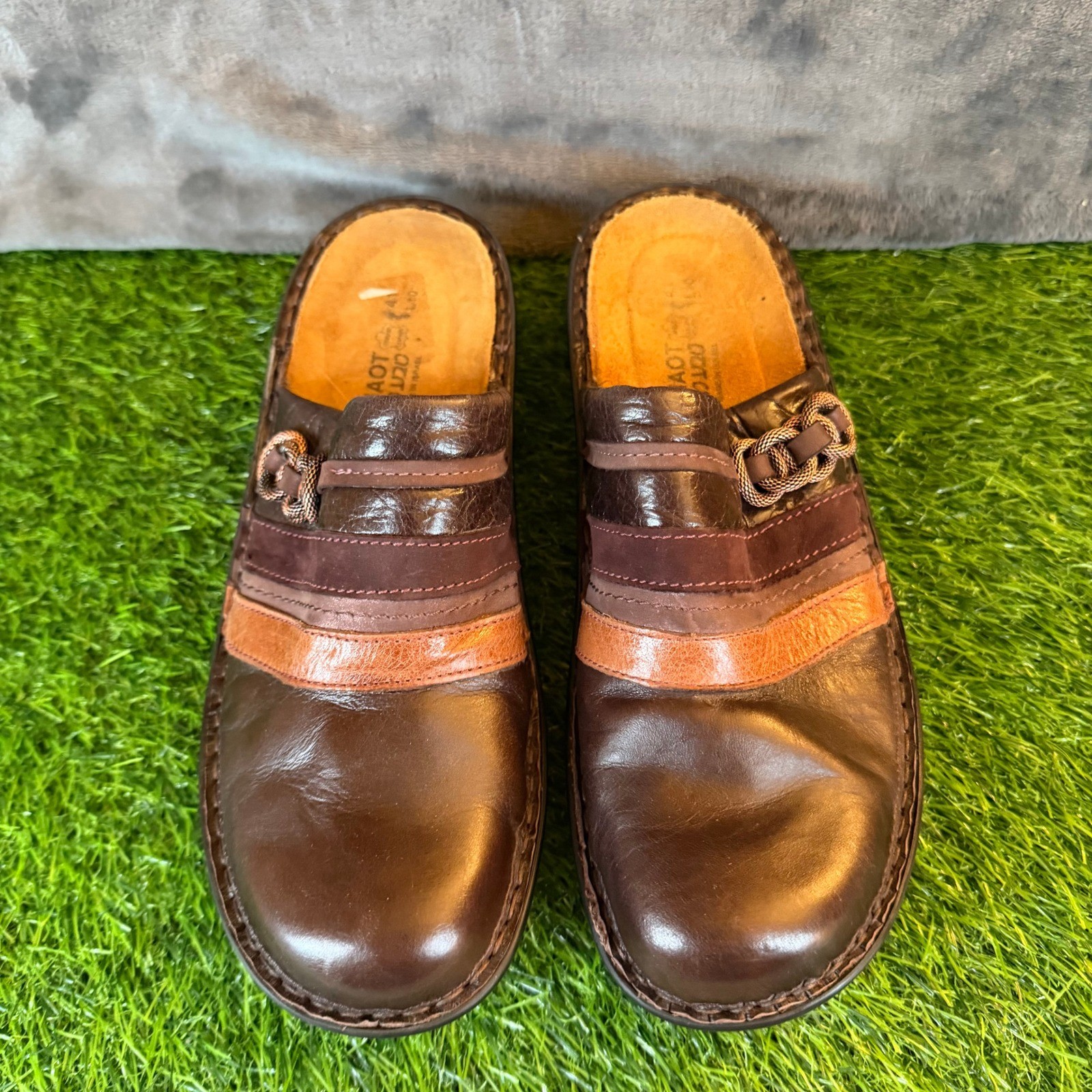 Naot Belize Leather Clogs Mules Brown Comfort Slip On Women US 10-10.5 Eu 41