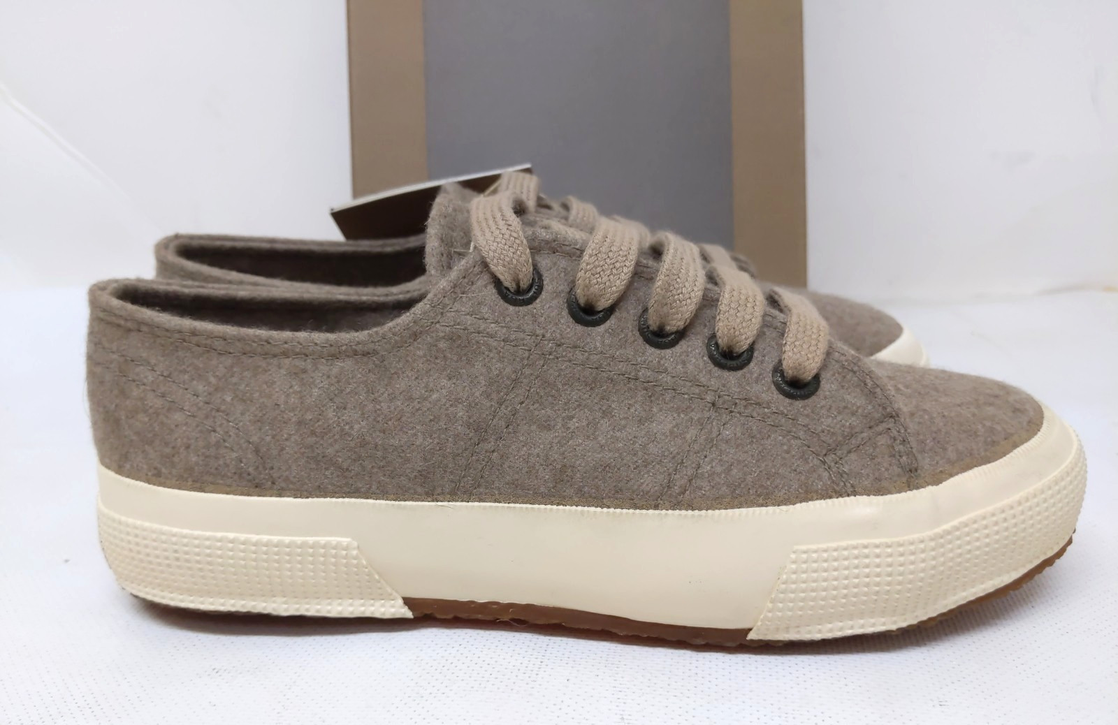 NIB SUPERGA x LORO PIANA 35 5 Sneakers 100% Cashmere Natural RaRe Shoes Flats