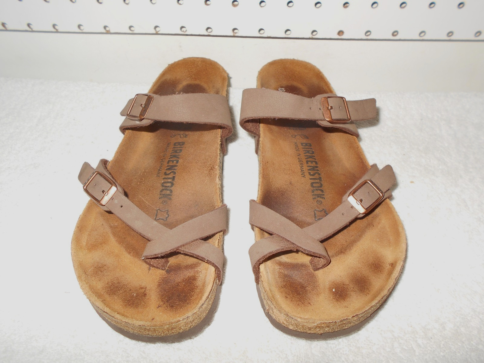 BIRKENSTOCK MAYARI COFFEE BROWN BIRKO-FLOR LEATHER WOMENS USA 9 SANDALS K8