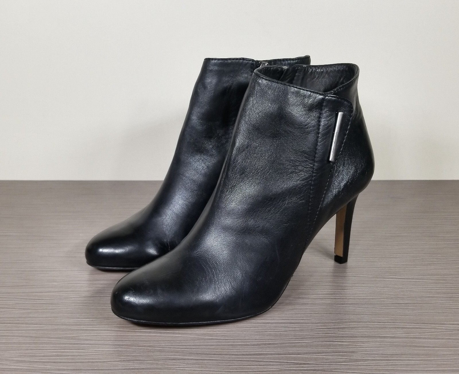 Vince Camuto Charlotte Dress Bootie, Black Leather, Womens Size 7.5 M / 37.5