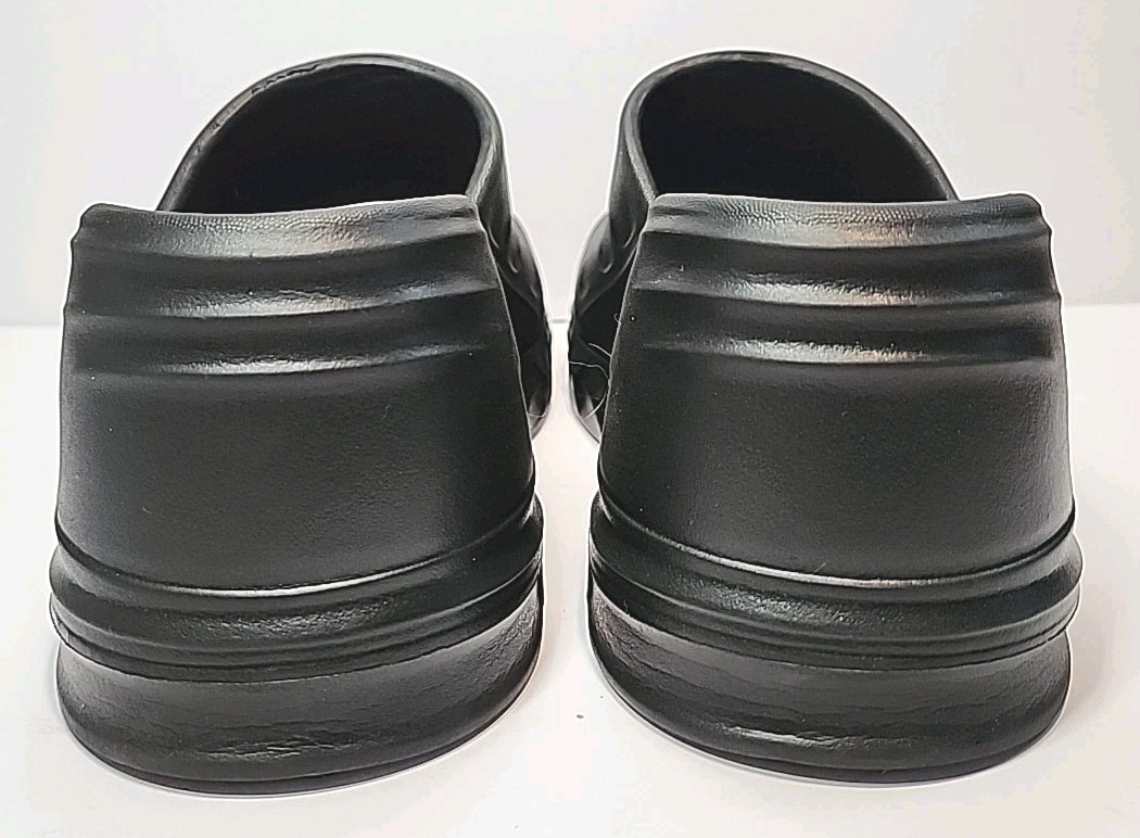 Womens 7 Black Wedge Platform Slide Flip Flops Beach Sandal Slip On Goth Fairy