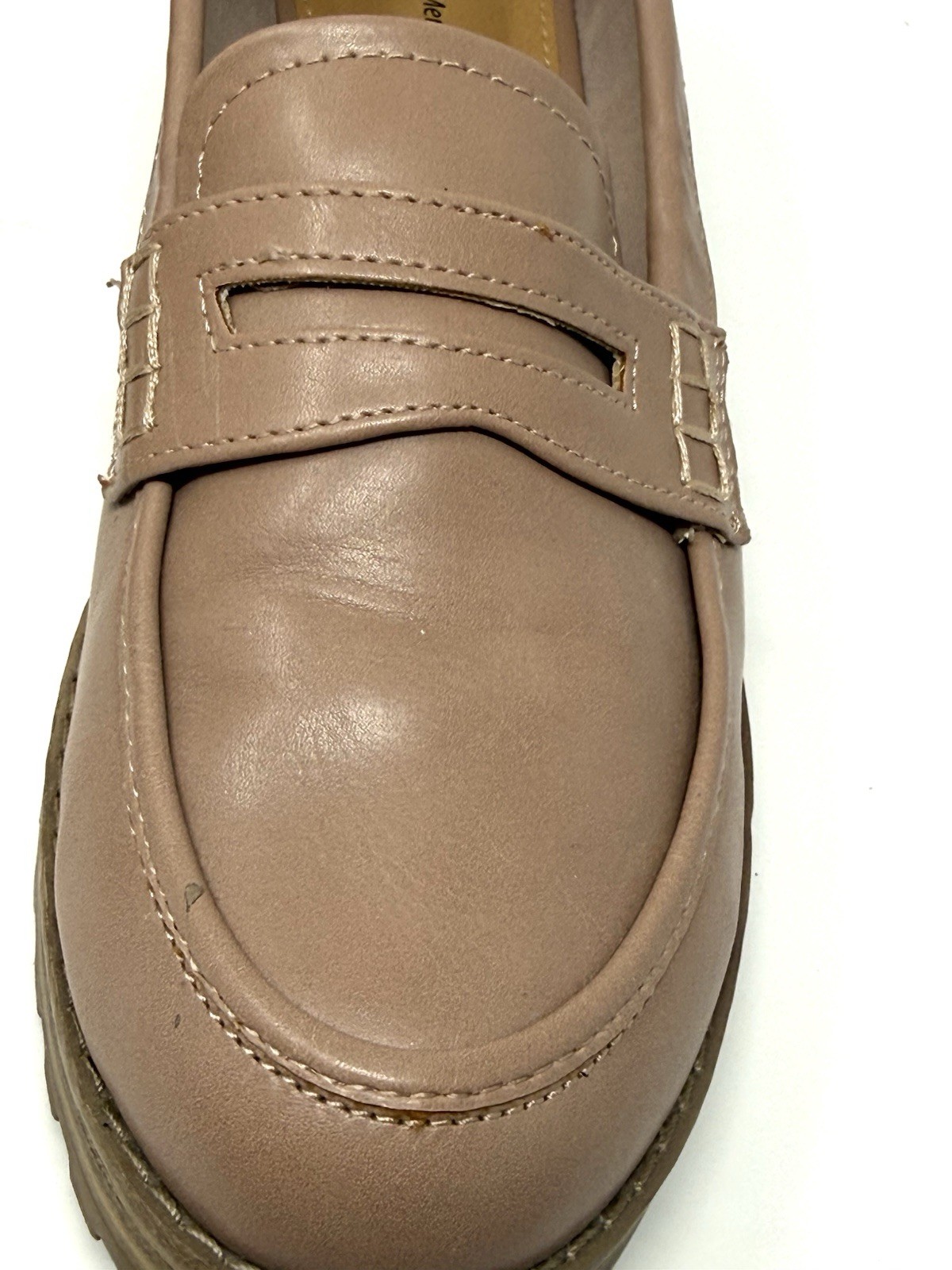 Time and Tru Women’s Penny Loafers Blush Pink Lug Sole Memory Foam Size 9