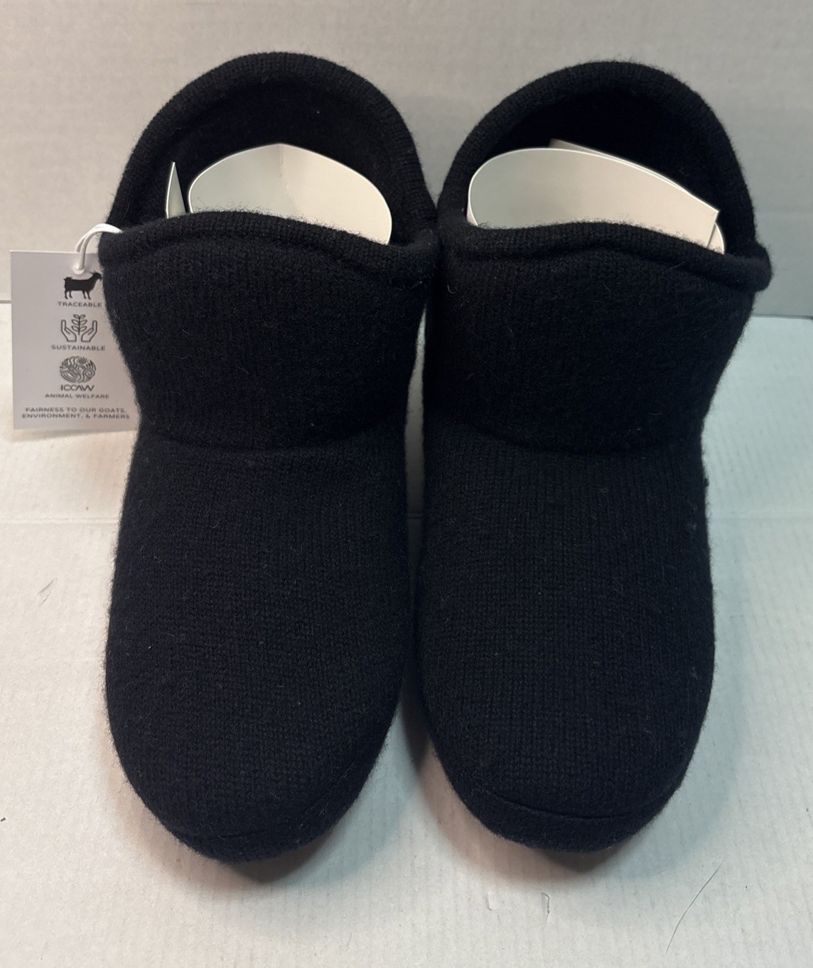 NEW Naked Cashmere Black Bootie Slippers Womens Size Medium w Bag NakedCashmere