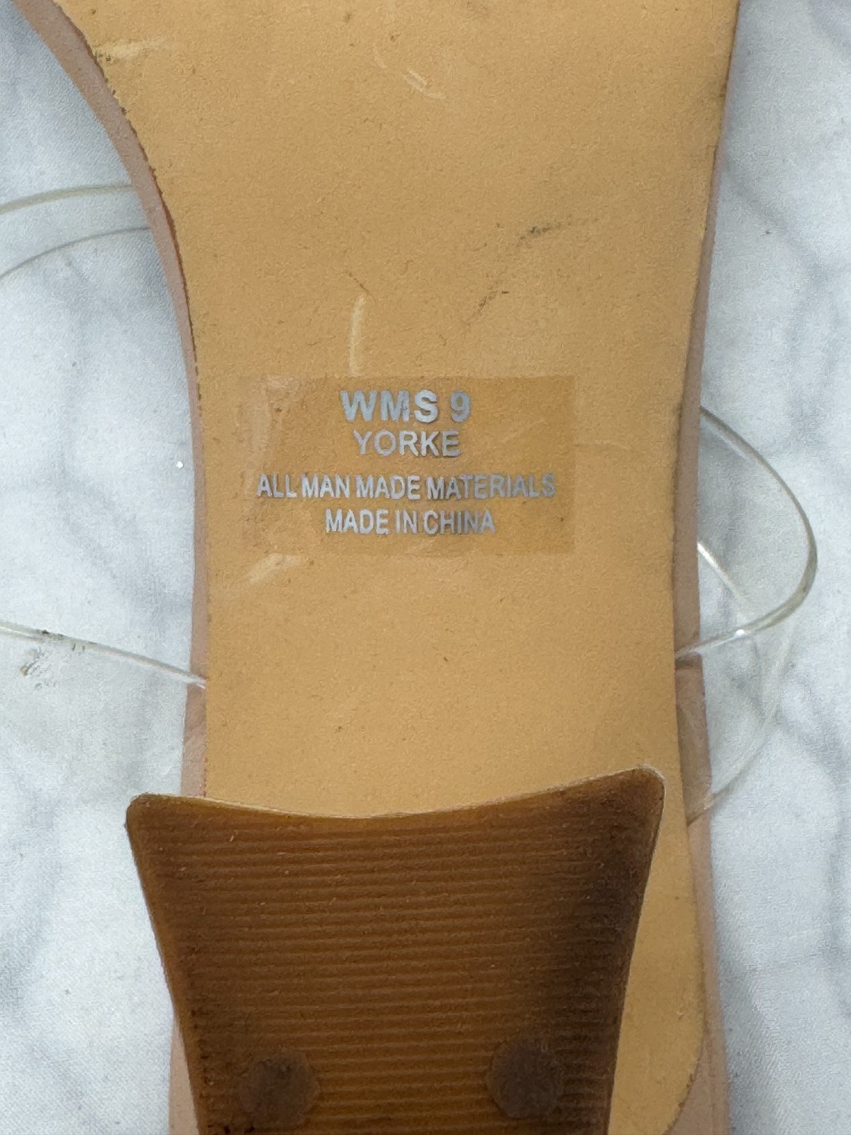 Dolce Vita Yorke Mule Womens US 9 Nude Clear Strap Block Heel Slip On Shoes