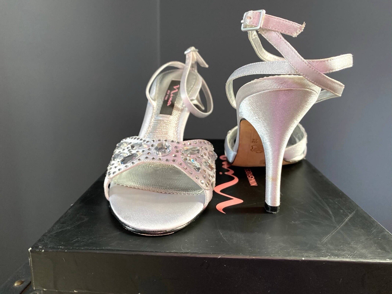 Nina Strappy Open Toe Heel Virtue Silver Jewels Royal 8M Wedding Birthday