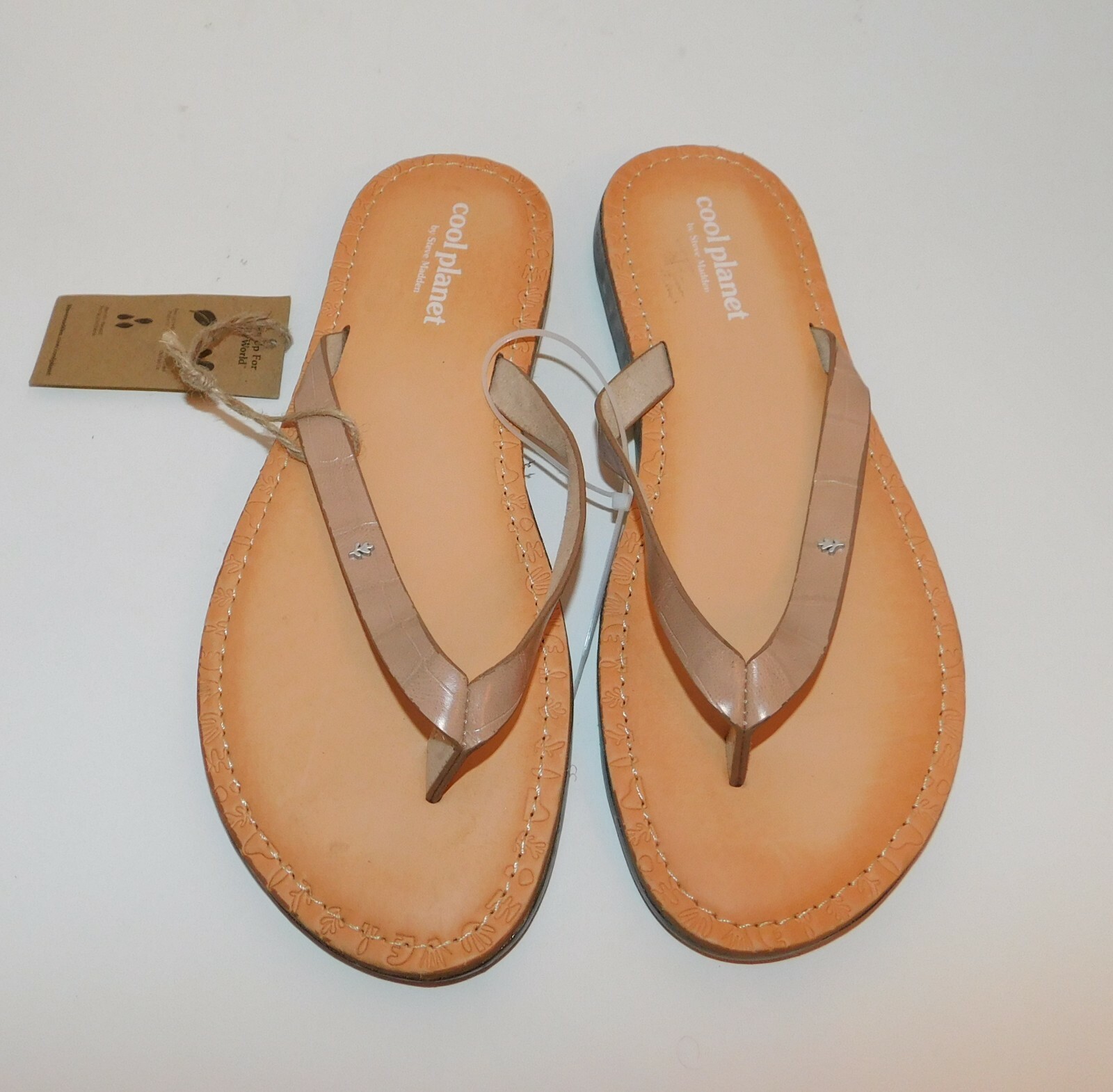 COOL PLANET by Steve Madden Tan Thong Sandals Eco Friendly Flip Flop 11
