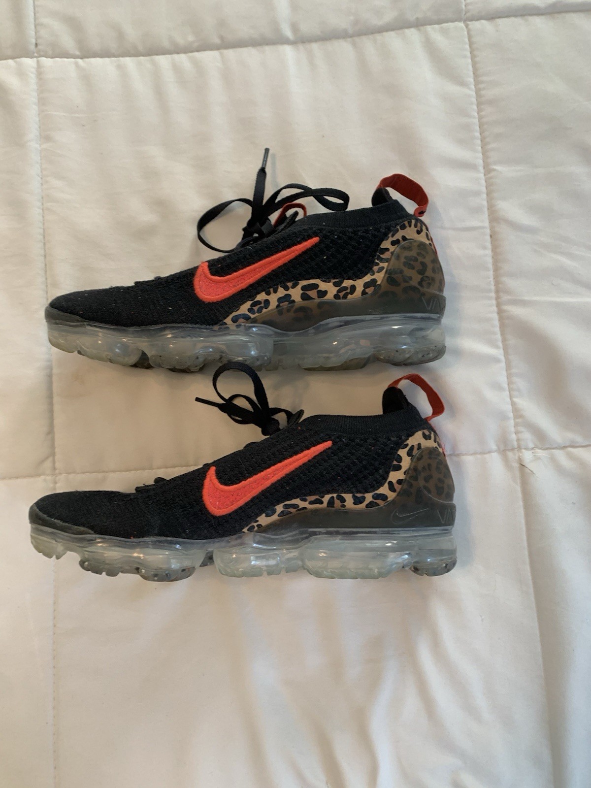 Nike Air Vapormax 2021 Flyknit Leopard Womens Athletic Shoes Size 7 DH4090-001