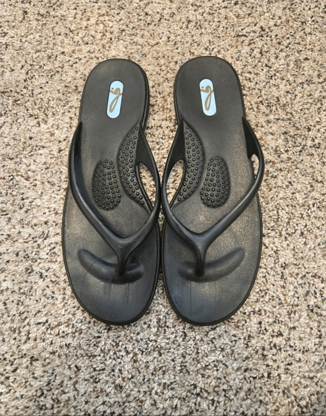 Oka-B Millie Ergonomic Women’s Black Flip Flop Sandals Med 8.5-9.5