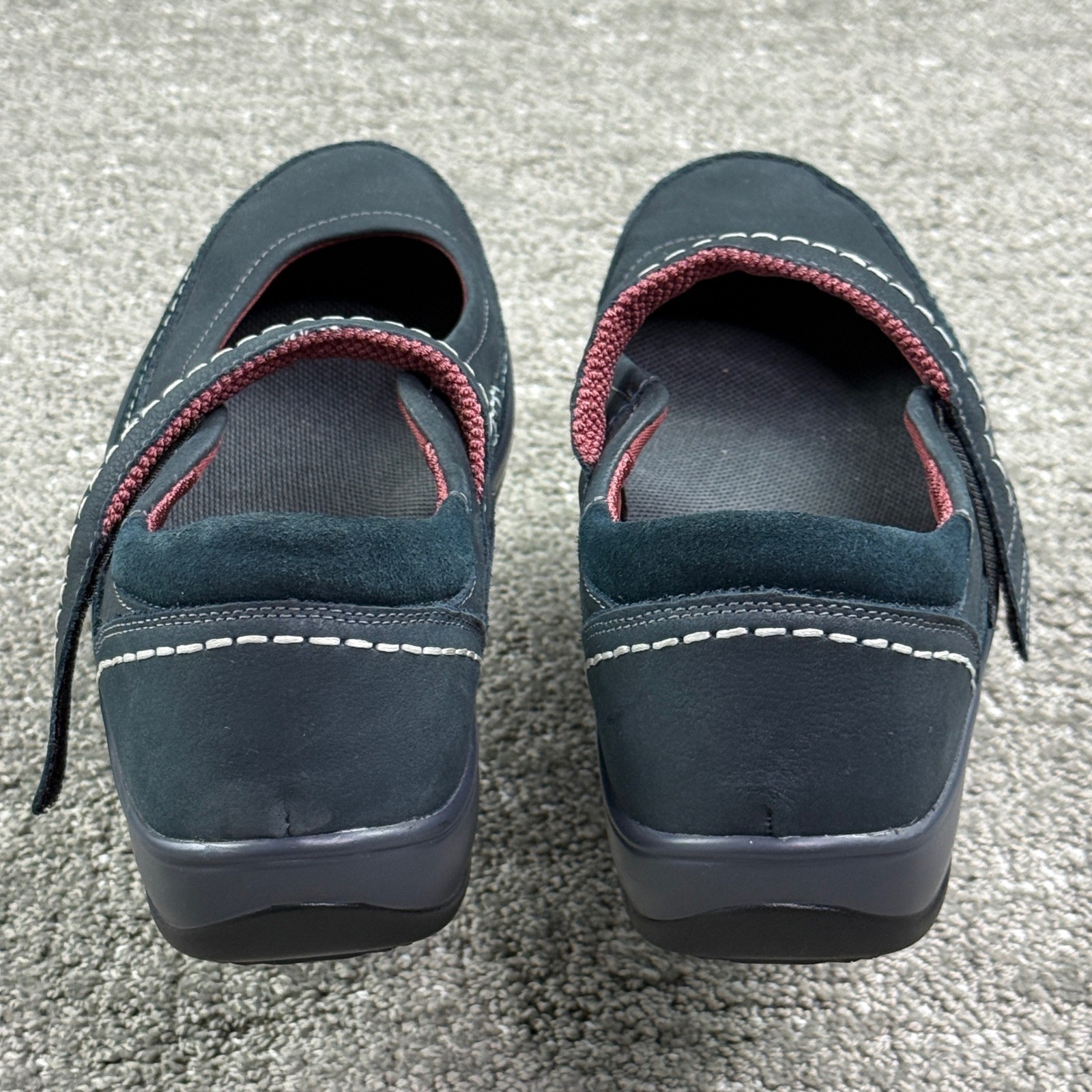 Orthofeet Celina Mary Jane Women 10.5 D Wide Navy Blue Leather Orthopedic 863