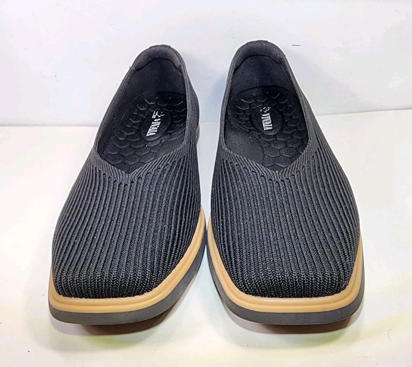 VIVAIA Mabel Square Toe All Day Standing Flats Womens 6 Black Comfort Shoes