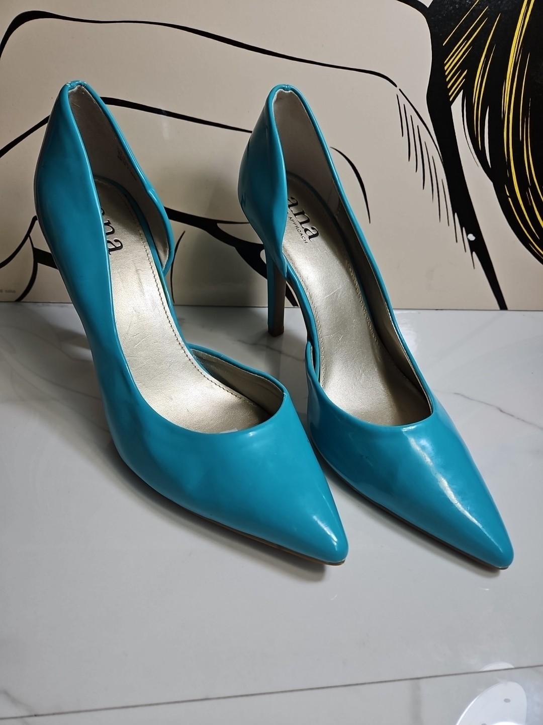 Ana A New Approach Blue 4″ Heels Slip-On Pointed Toe Shoes 8.5M