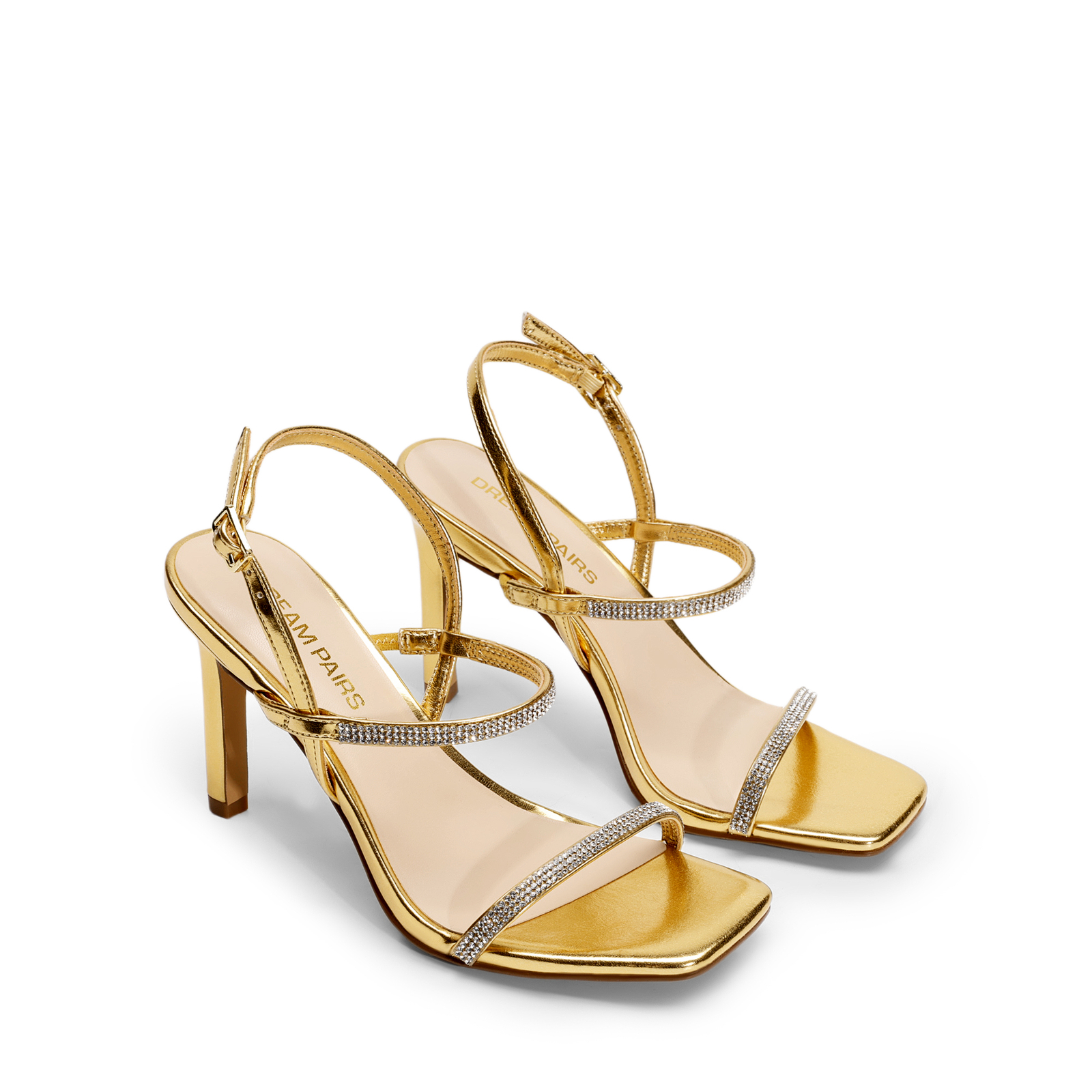 Women Heeled Sandals High Stilettos Square Toe Sexy Wedding Party Dress Sandals