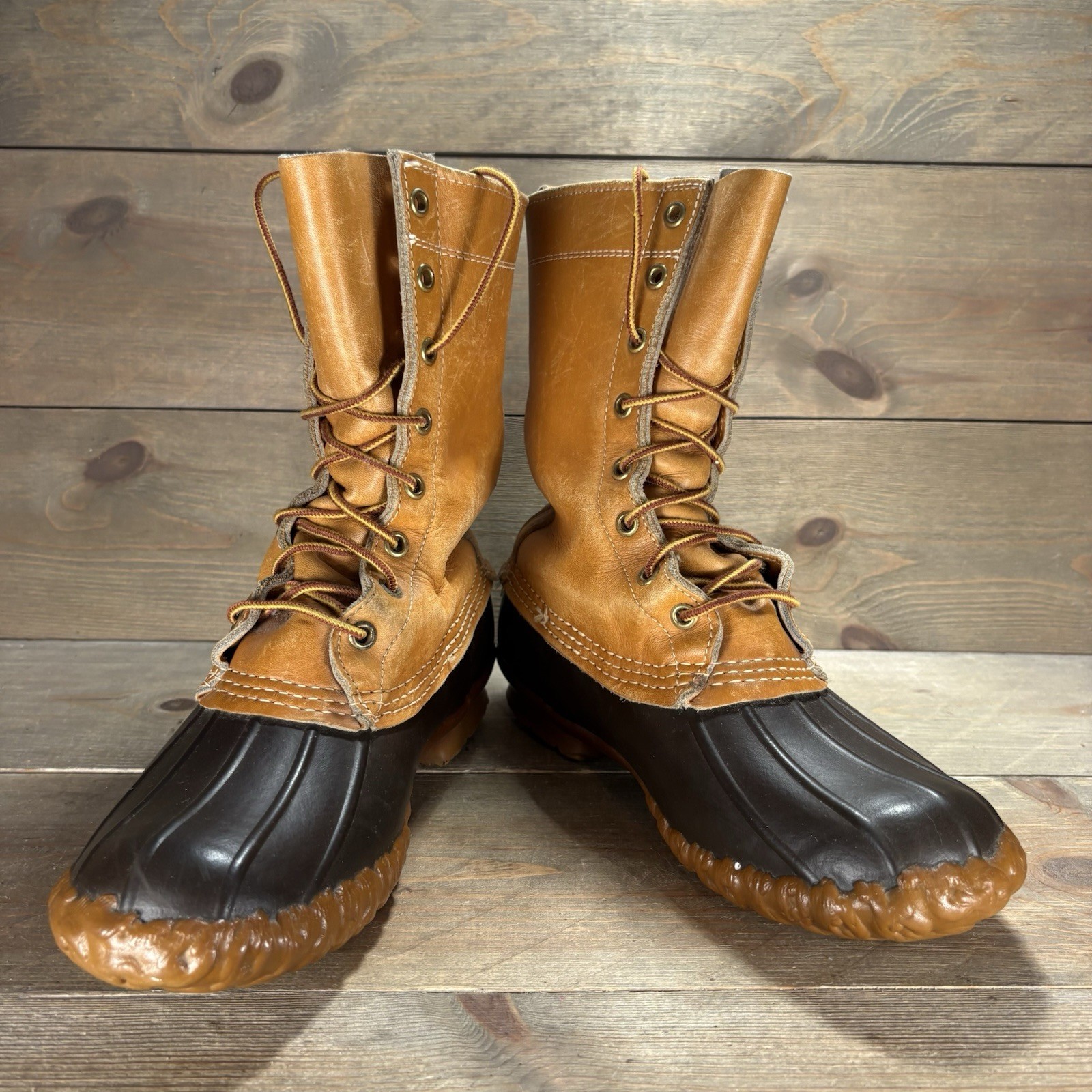 vintage Ll bean duck boots womens size 6 shoes brown leather waterproof hunting