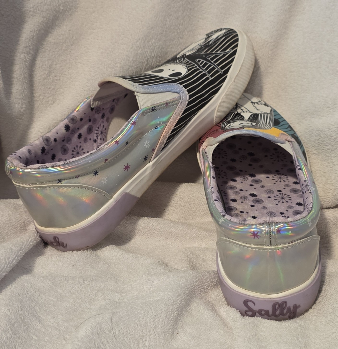 Disney Jack Skellington & Sally Canvas Slip-On Flats Women’s US 8 Multicolor