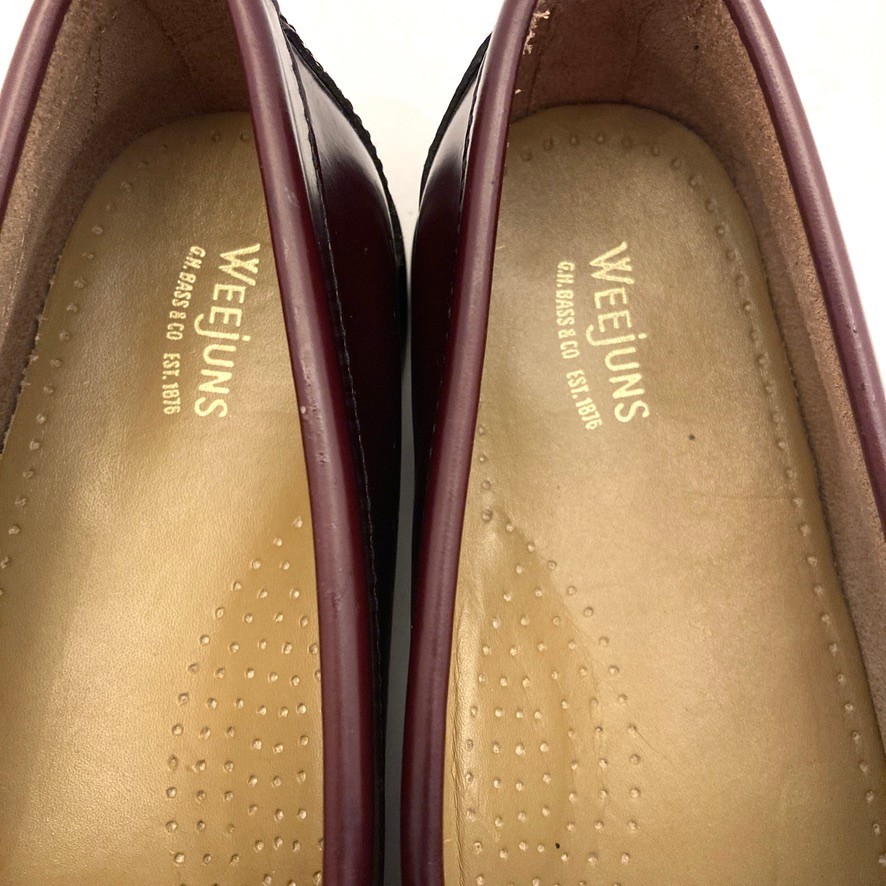GH Bass Weejuns Penny Loafer Womens 9M Burgundy Leather Unlined Handcrafted