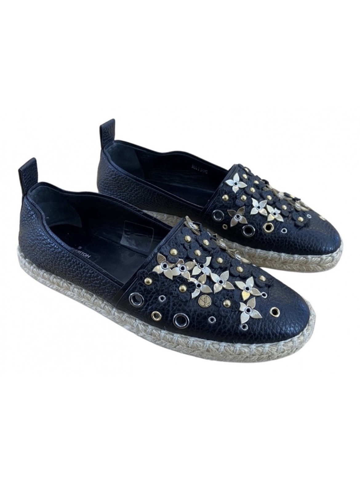 Louis Vuitton Tropical Bloom black leather Espadrilles size 37