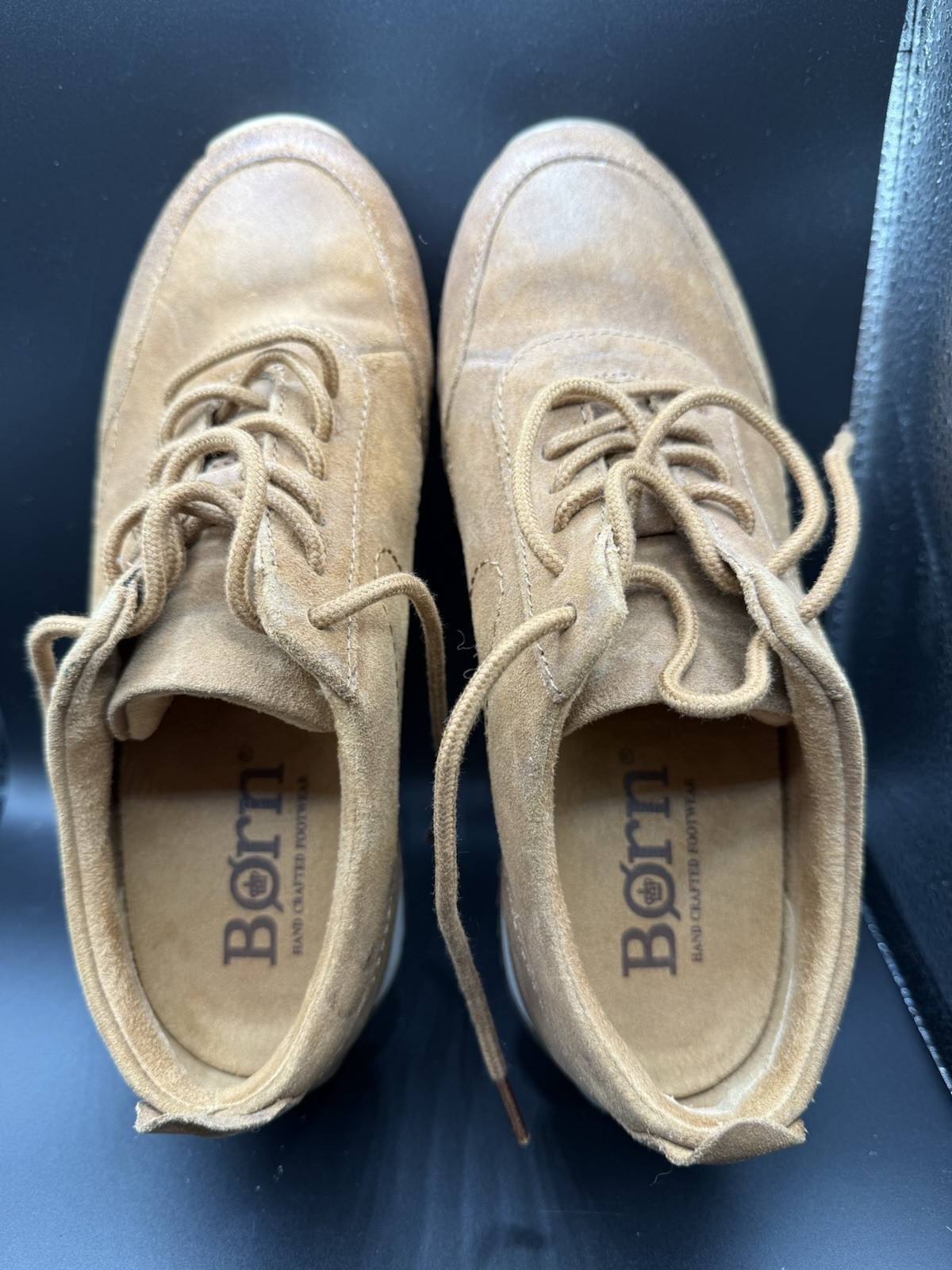 Born Leather Comfort Walking Shoes Women’s 7M Tan Brown Lace Up Casual Travel