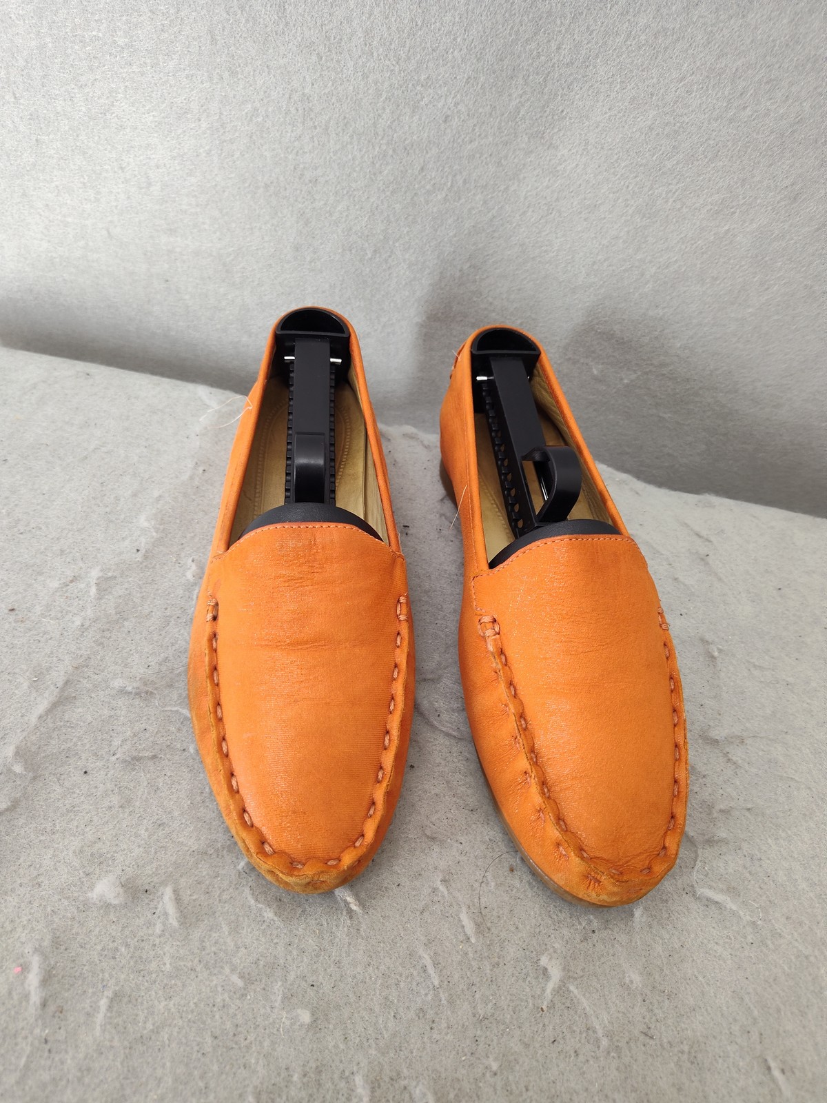 Nurture Women Loafers 6.5 Orange Leather Slip On Flats Comfort Shoes Made Brazil