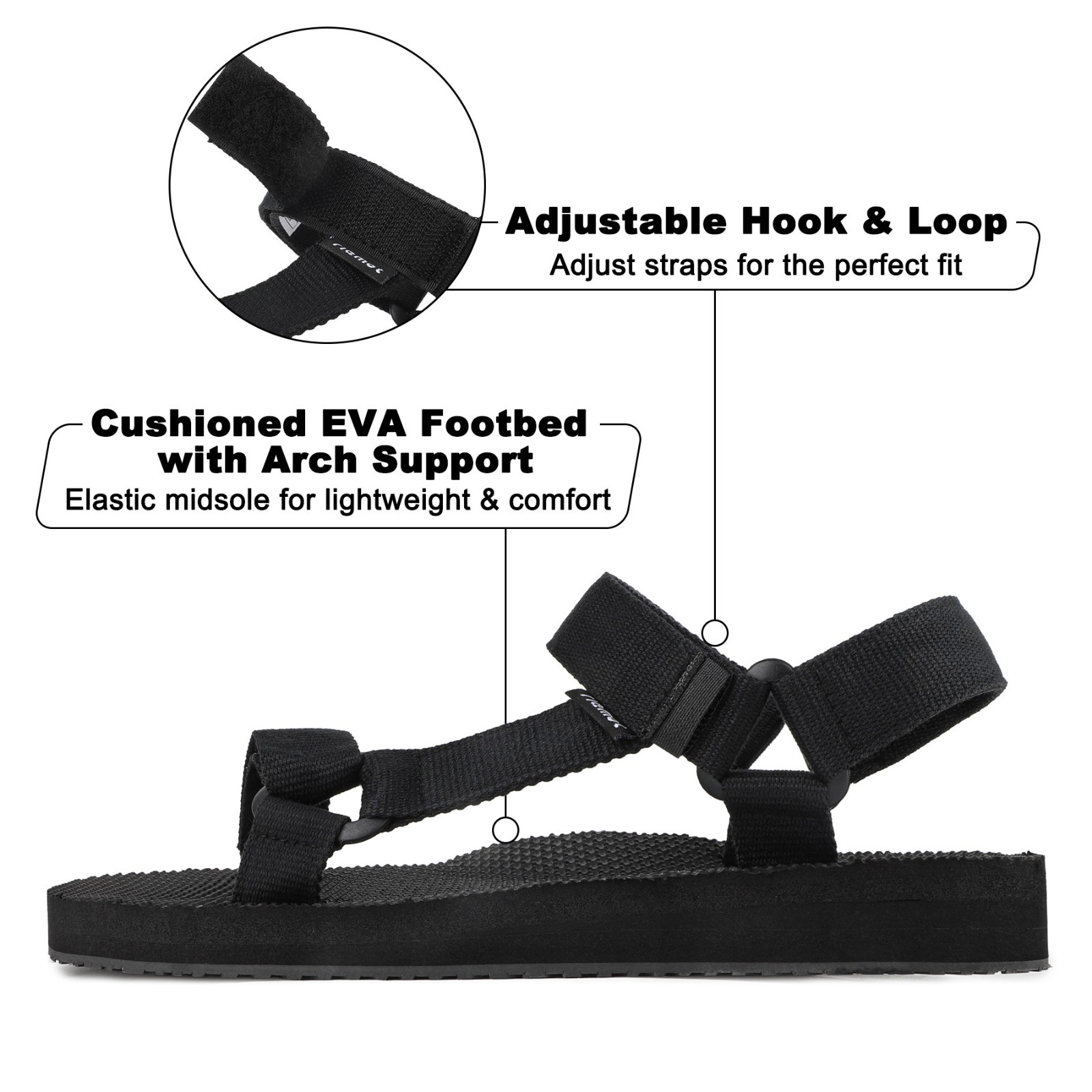 riemot Women Sandals Size 8,9,10 Ladies Sport Comfort Outdoor Hiking Beach Shoes