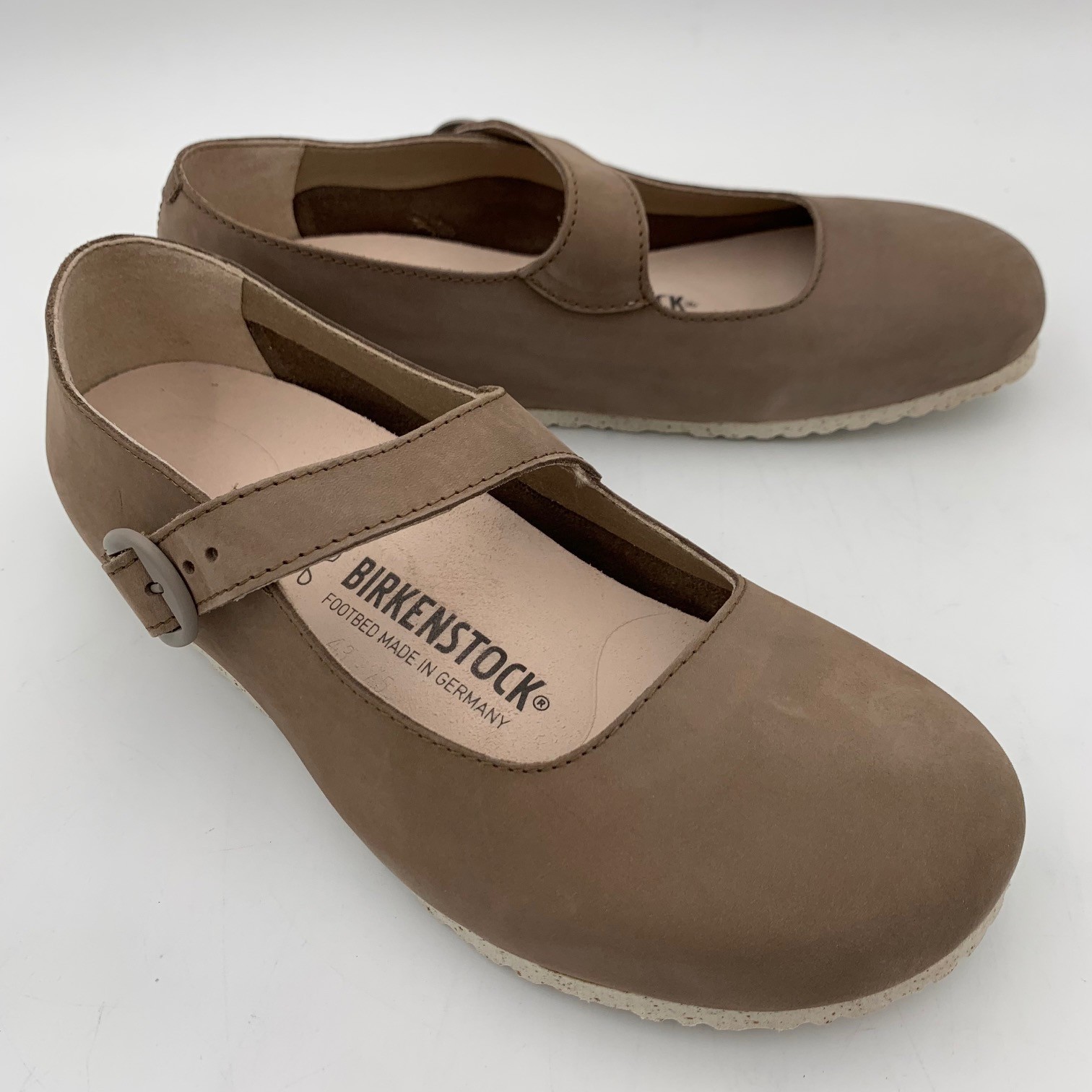 Birkenstock New w/ Box Tracy Gray Taupe Nubuck Leather Regular 1020317