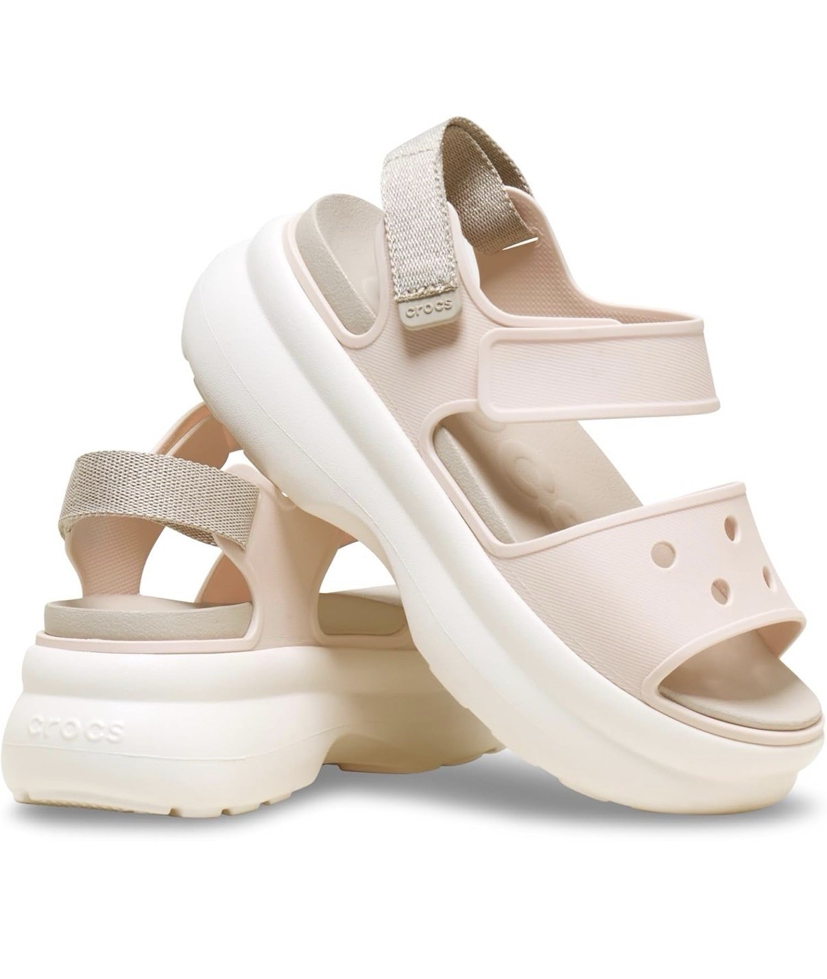 NEW Crocs Soho Shimmer Y-Strap Sandals Peach Ice, Women’s Size 8