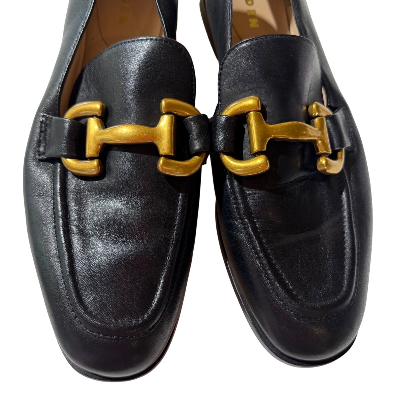 Boden Iris Snaffle Trim Loafer Women 42/10.5 Black Leather Preppy Luxury Classic