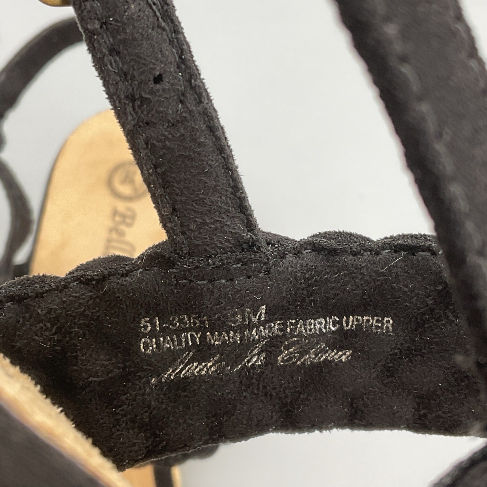 NEW Bella Vita Women’s Mariella Espadrille Wedge Sandals Black Size 9M
