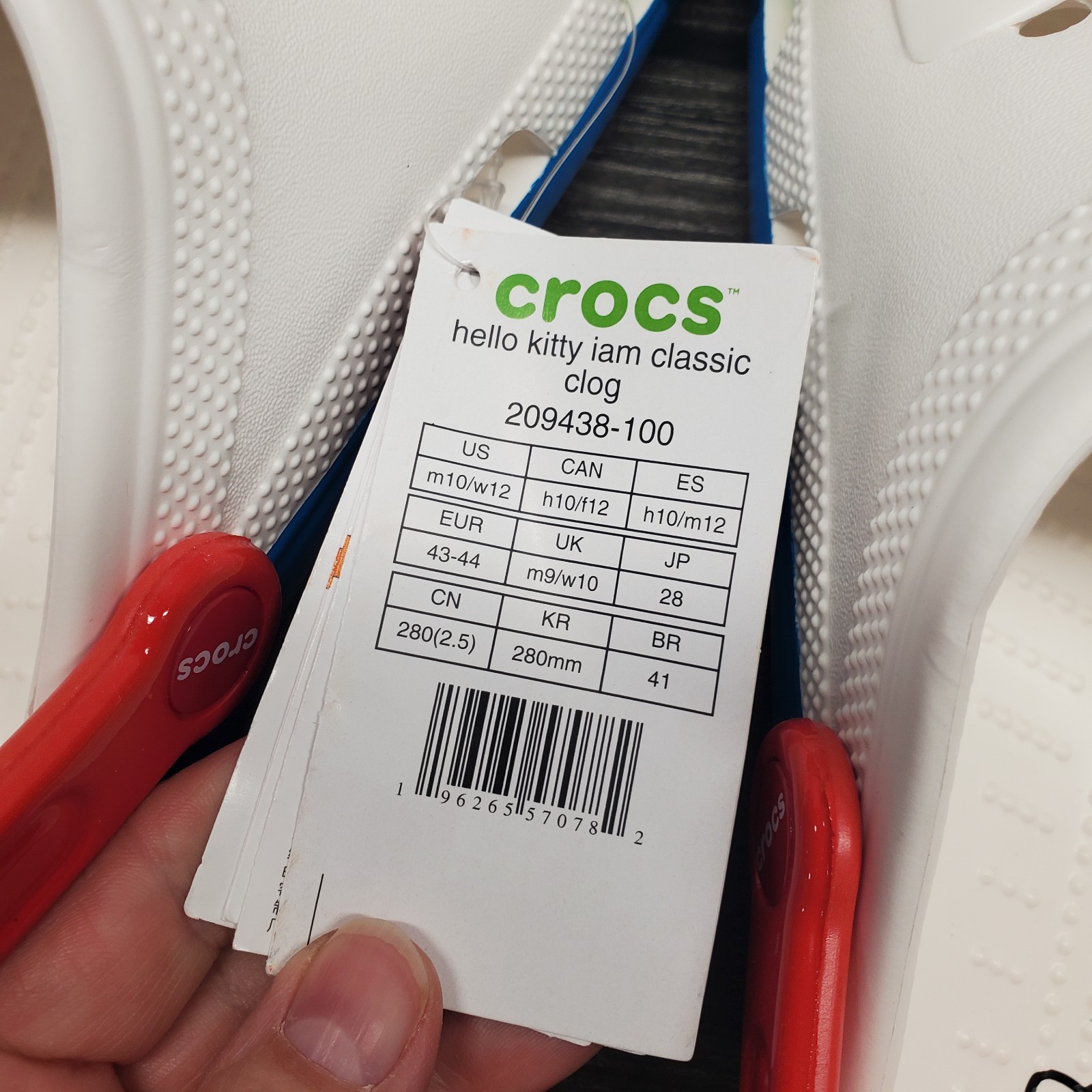 Hello Kitty Crocs Iam Classic Clog 50th Anniversary Unisex Adult M10 W12 WHT NWT