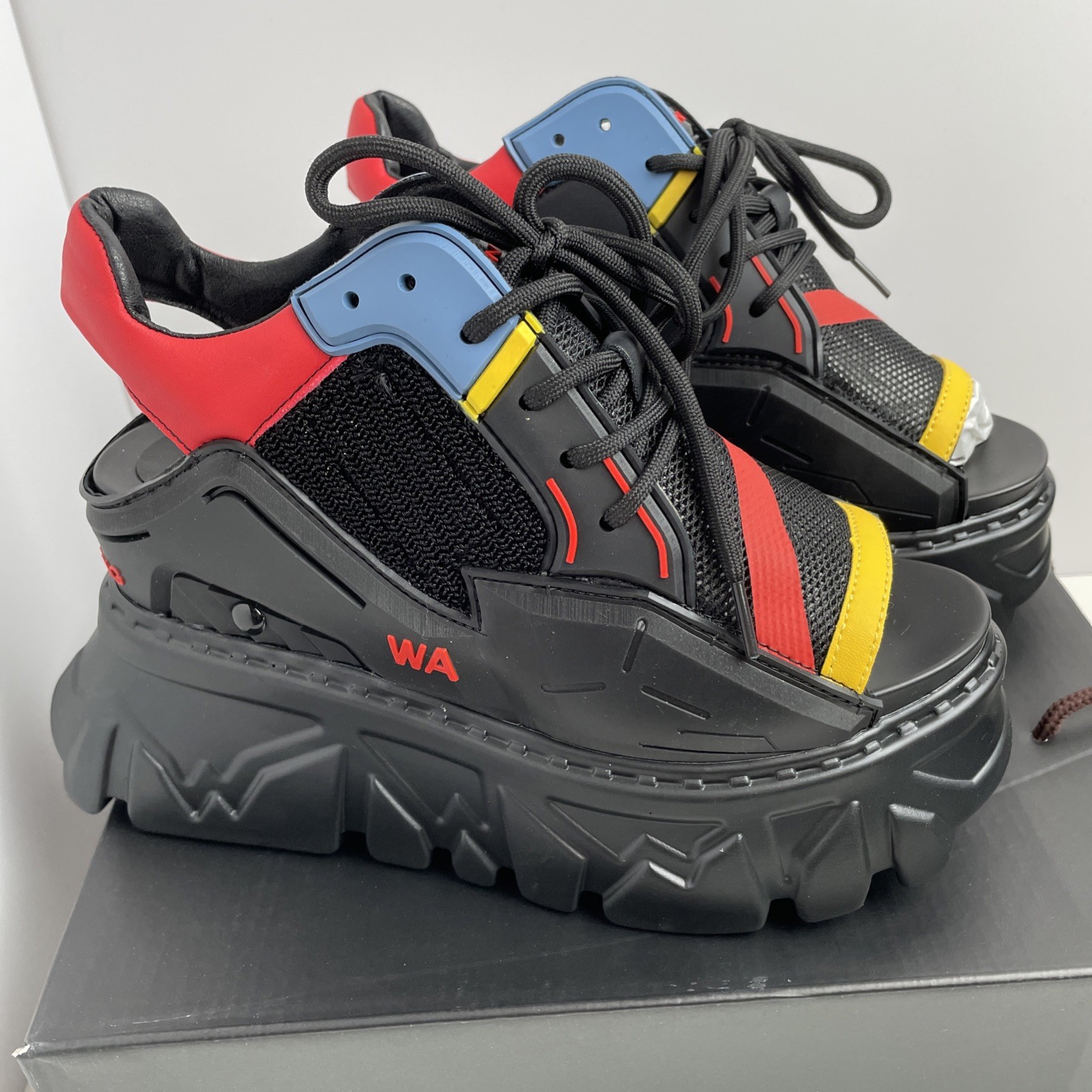 Anthony Wang Gooseberry 01 Gundam Wing Black Platform Wedge Sneakers US W 10