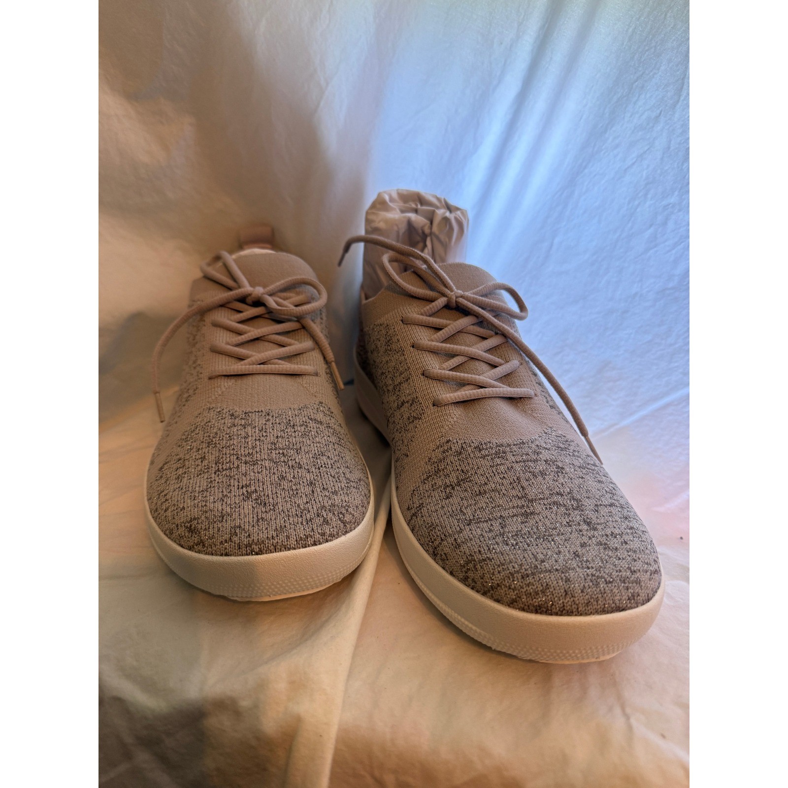FitFlop F-Sporty Uberknit Sneakers Metallic Mink Weave Womens 12