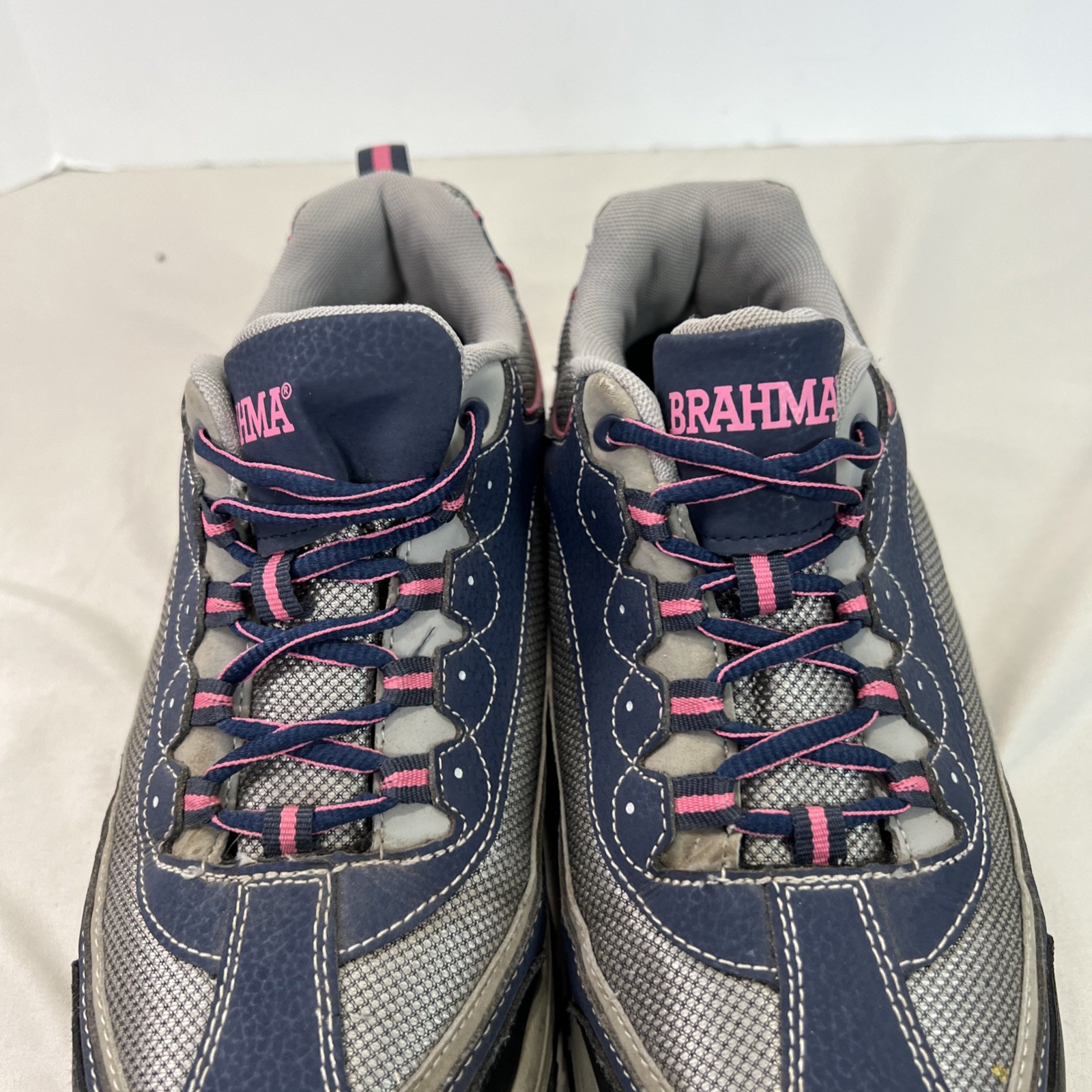 Brahma Shoes Womens 10 Steel Toe Slip Oil Resistant Work Workwear Gray Blue Good