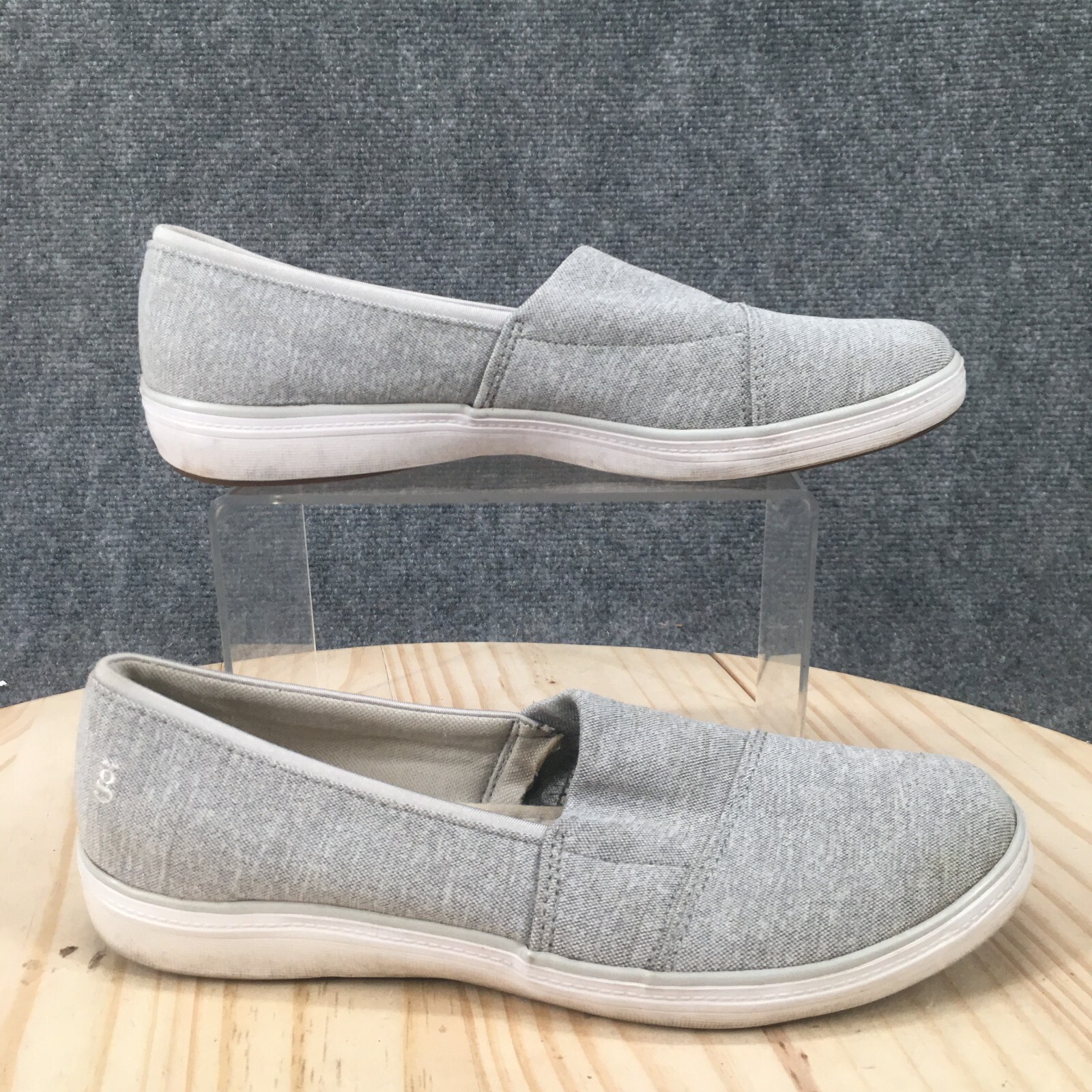 Grasshoppers Shoes Womens 8M Siesta Stretch Sneakers Gray Slip On Casual EF59750