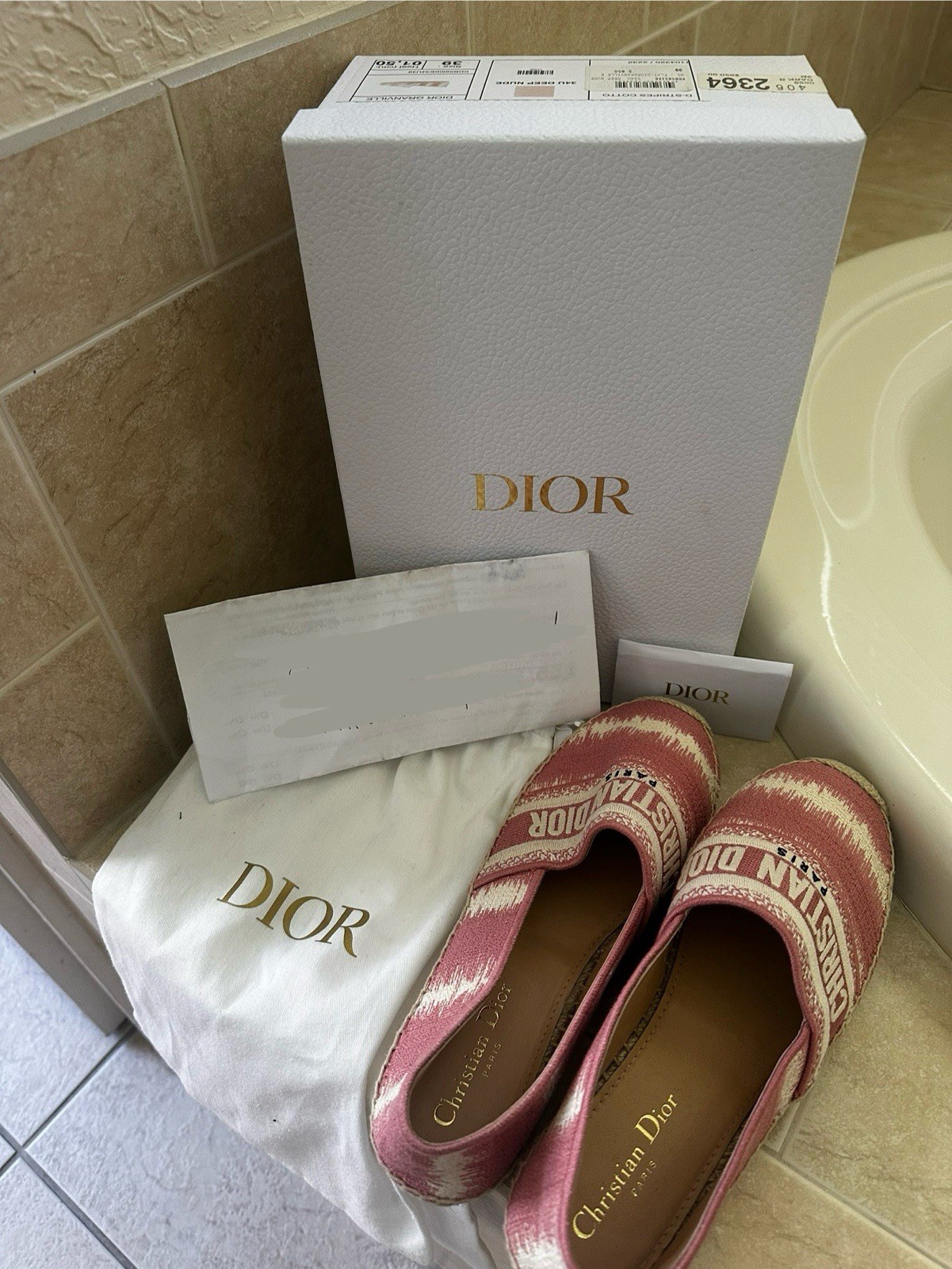 Dior Pink and White Striped Granville Espadrilles
