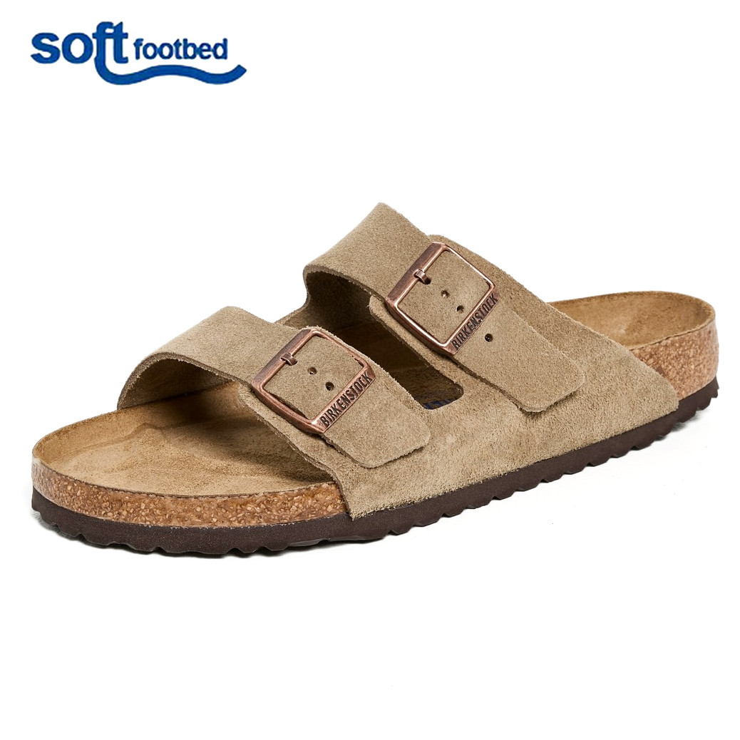 Birkenstock Arizona Soft Footbed Sandals Suede Leather Shoes New w/ Box – Taupe