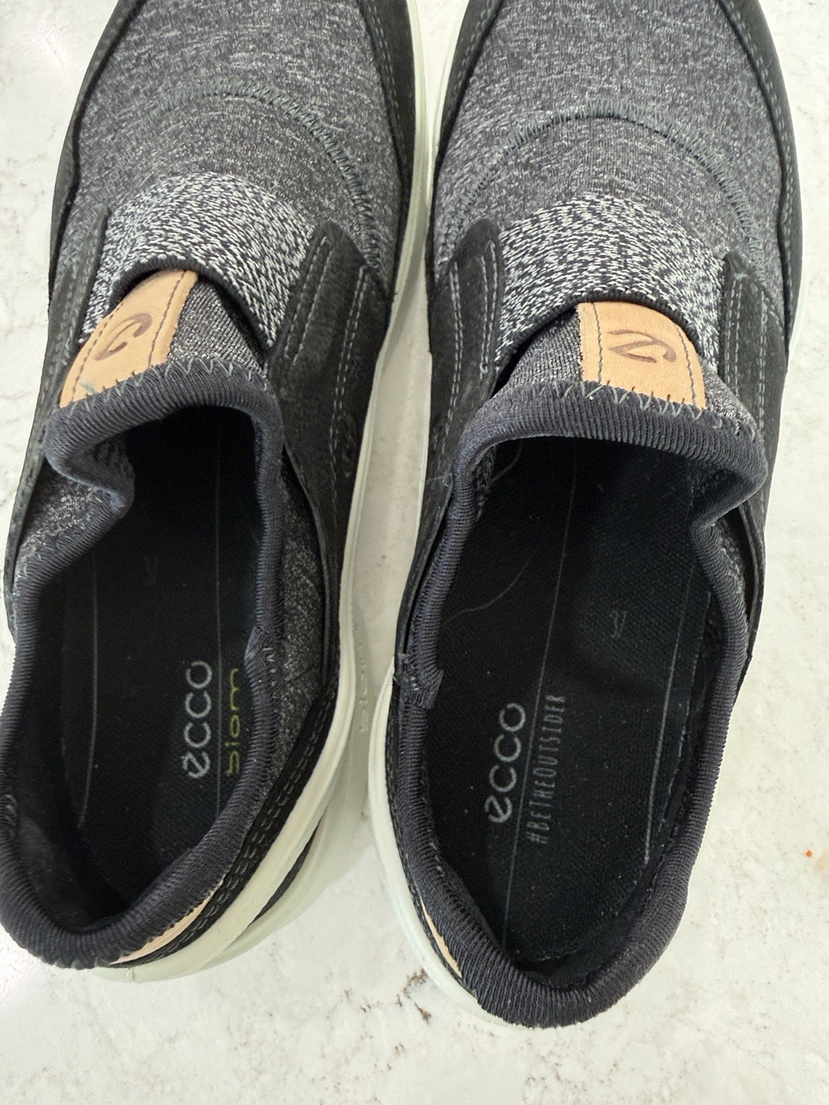 ECCO women’s Slip -On Low Top Athletic Sneaker, Black/Gray/White Rubber Outsole