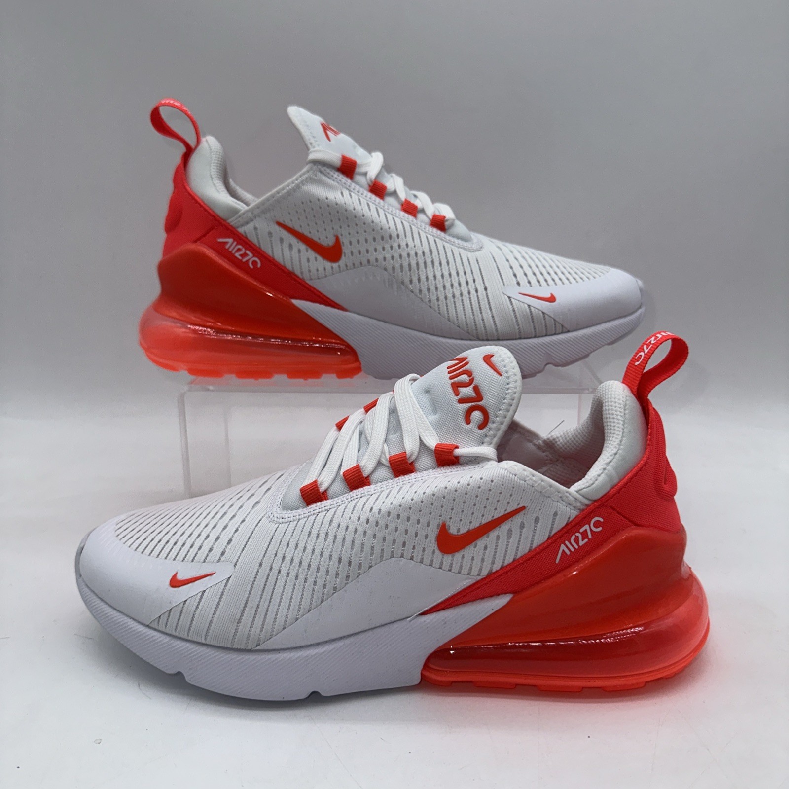 Nike Women’s Size 9 Air Max 270 (HJ3222 102) White/Orange Running Sneaker