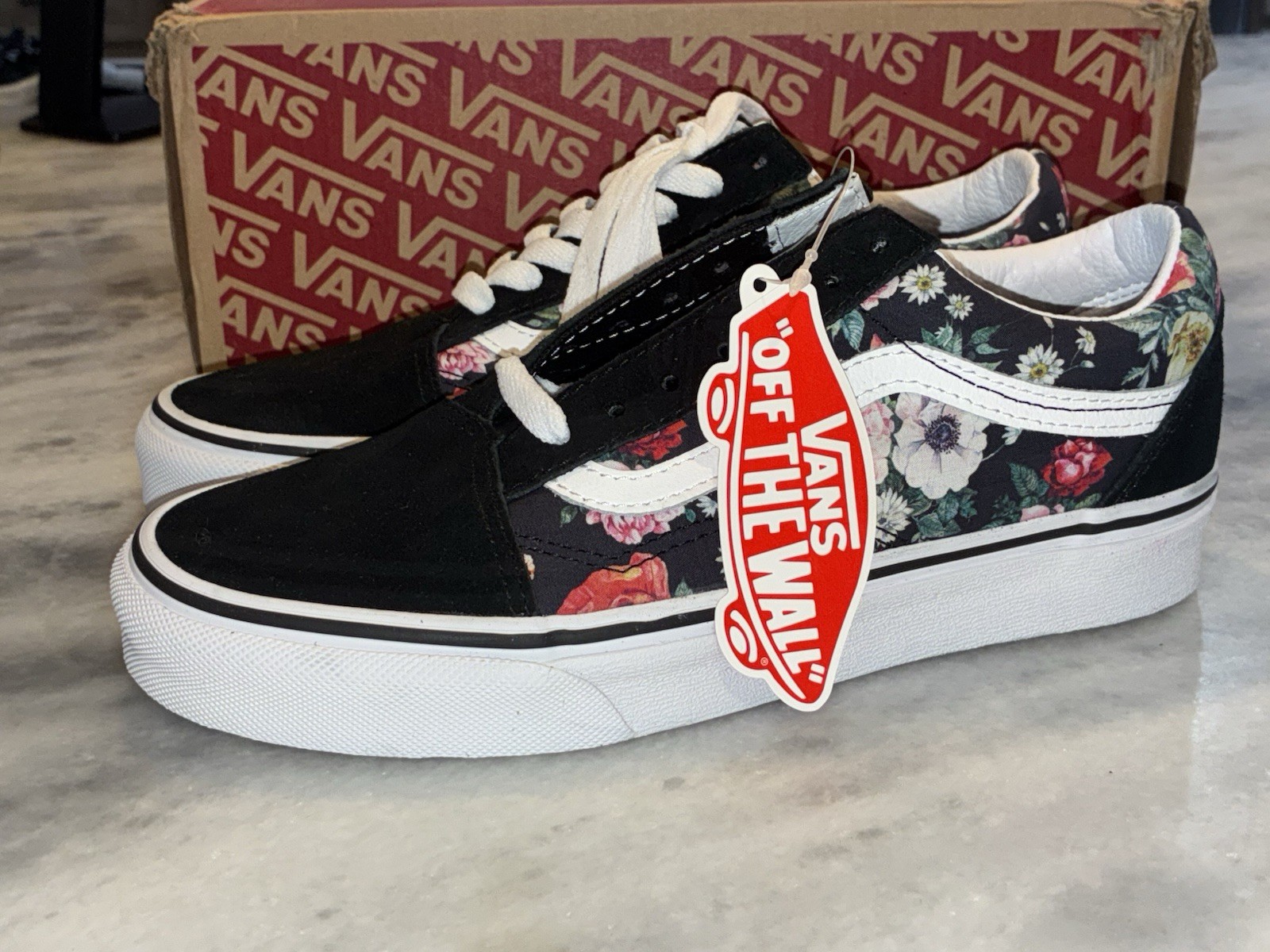 VANS Old Skool Shabby Garden Floral Canvas Suede Leather Women’s 6.5 Shoes NWT
