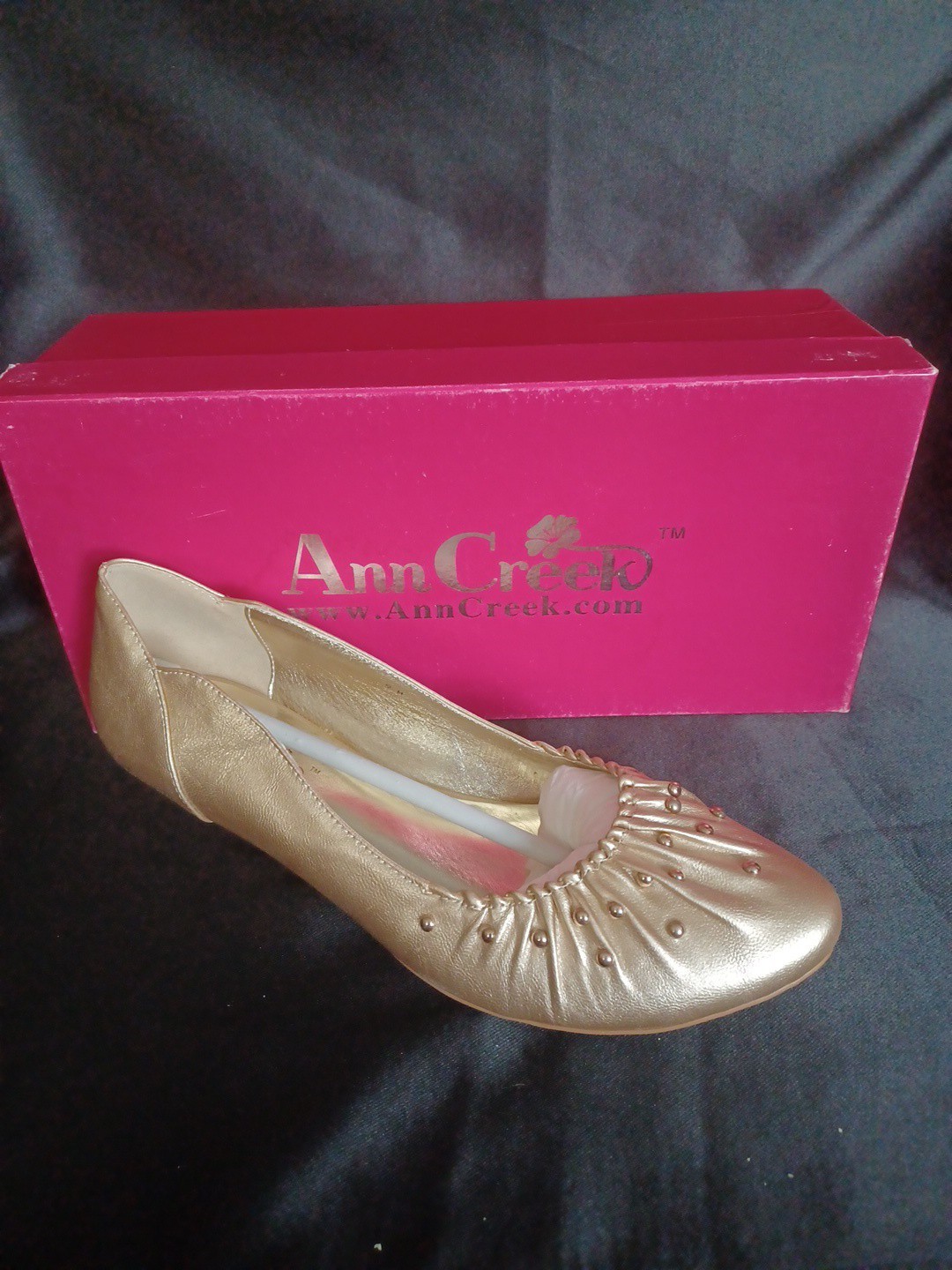 Ann Creek Gold Starlight Flat Shoe With Small Heel 9M NWB