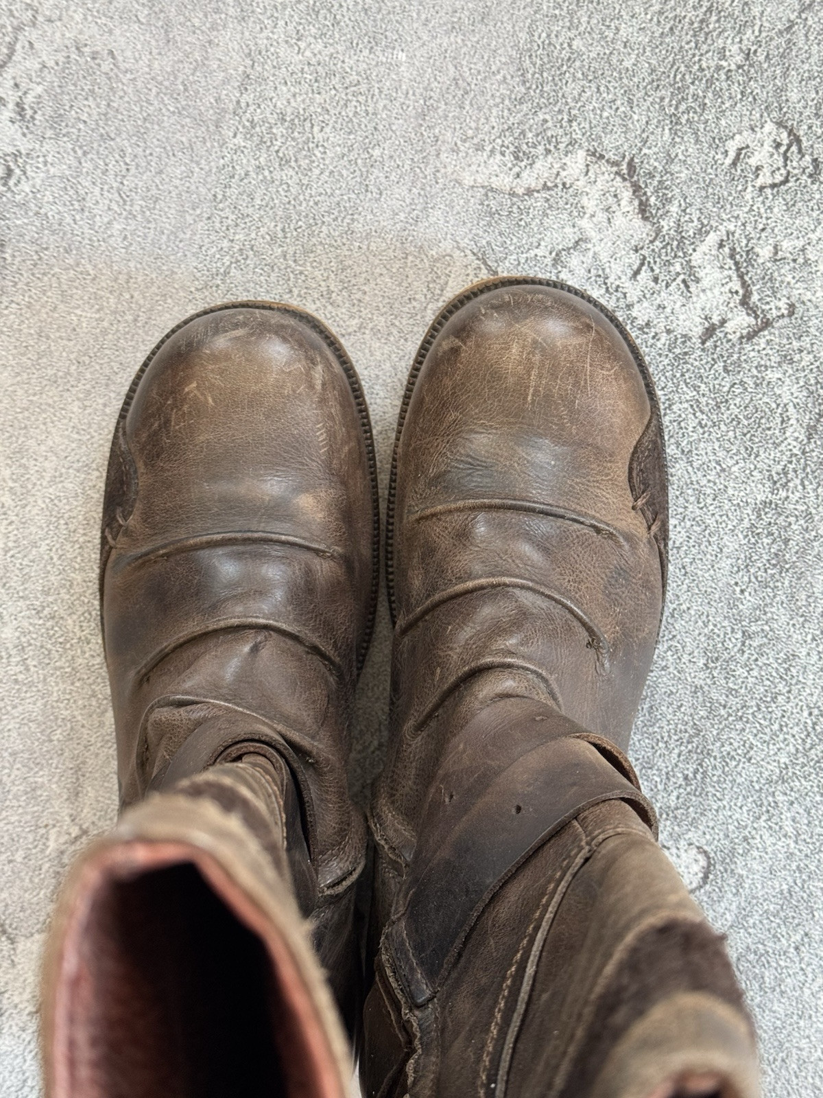 Yellow Cab 40size Brown Leather Western High Boots Shoes Cowboy Biker Motorcycle