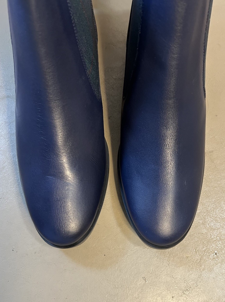 NEW🔥 Joules Chelmsford Women’s Chelsea Boot NAVY BLUE PLAID Sz 8 HENDRY